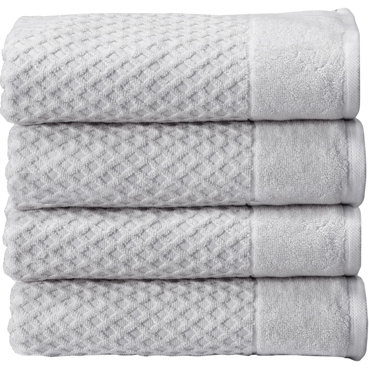 Great Bay Home 100% Cotton Grey Bath Towel Set  4 Soft Bath Towels (30 X 52 Inches)  Highly Absorbent, Quick Dry Bath Towels  Gr