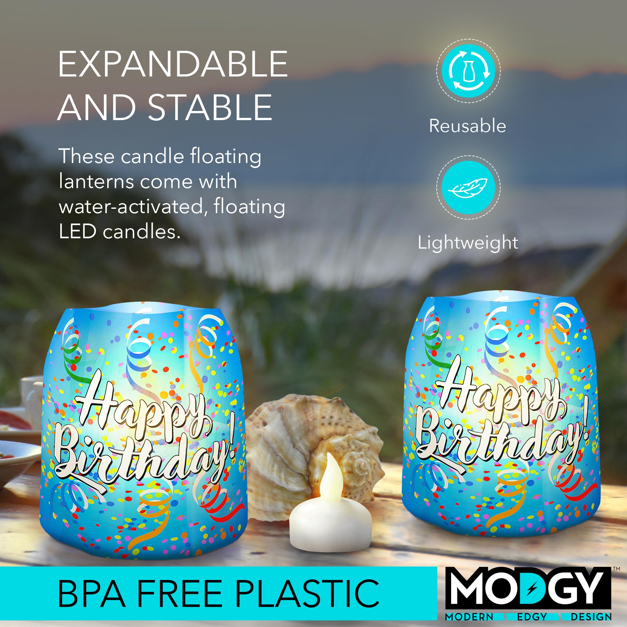 MODGY Luminary LED Lantern Decorative Candle Holder Indoor Outdoor Decor, Plastic Candle Lamp for Wedding Table Centerpiece Porc