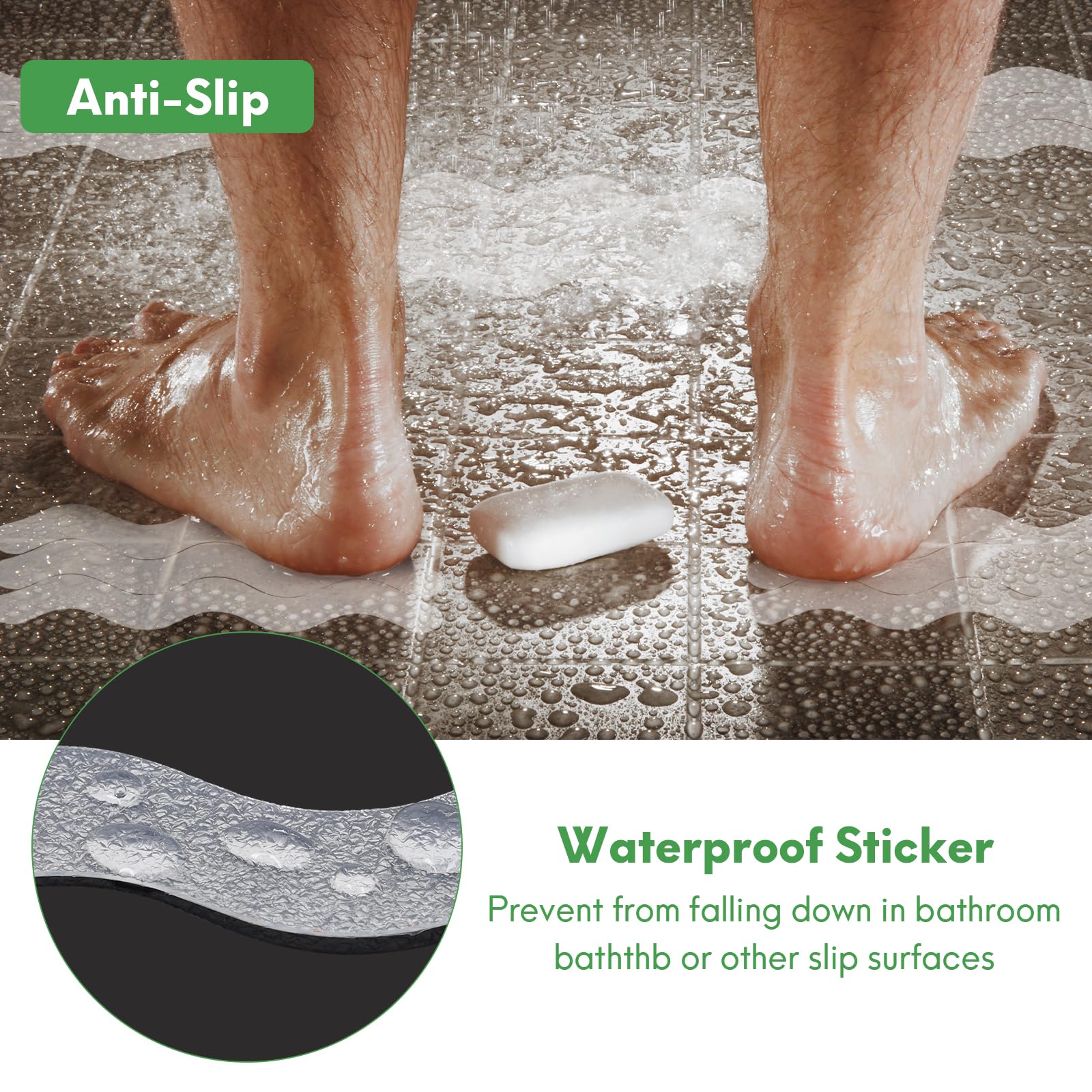36 Pcs Bathtub Non Slip Stickers, Anti Slip Shower Stickers, Shower Non Slip Stickers With Scraper For Bath Tub, Shower Floor, S