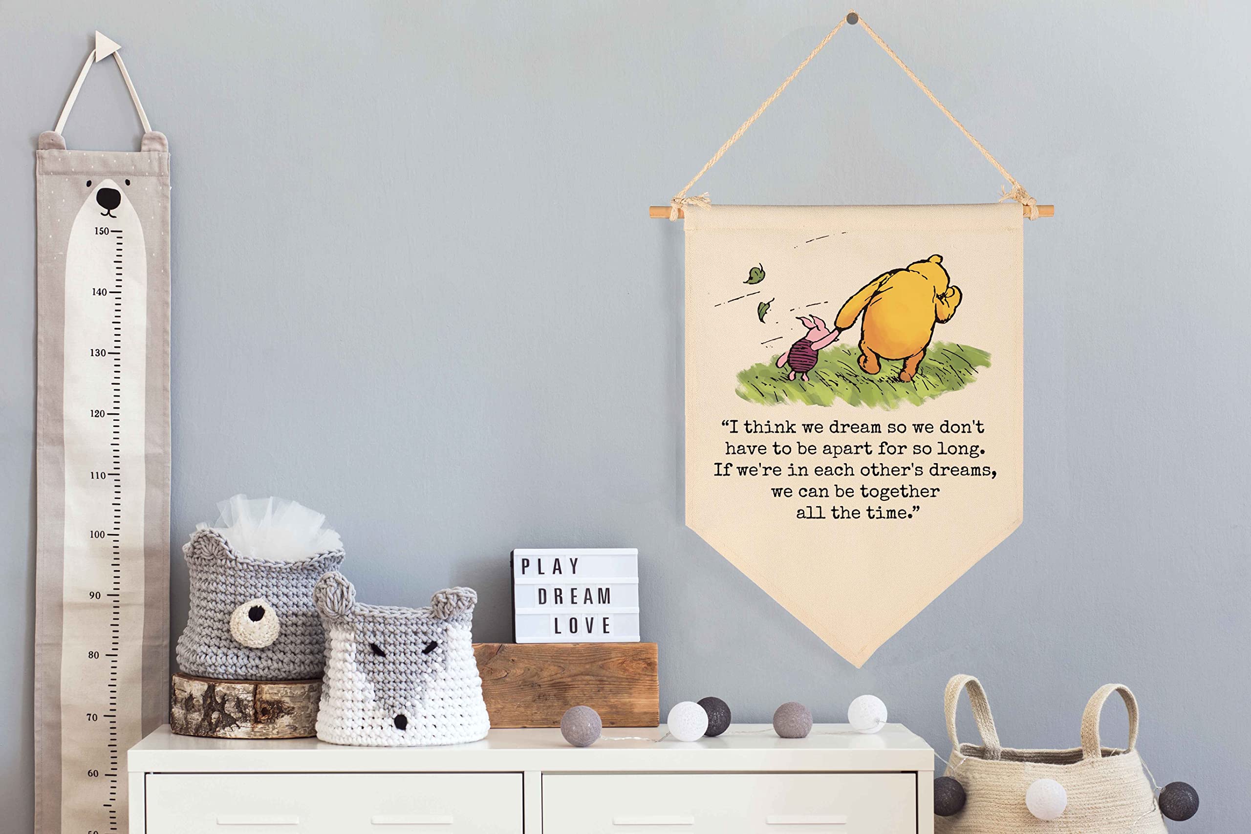 I Think We Dream So We Don'T Have To Be Apart-Christmas Birthday Party Bunting-Baby Gift Shower-Winie Wall Flag Decor Gift The P