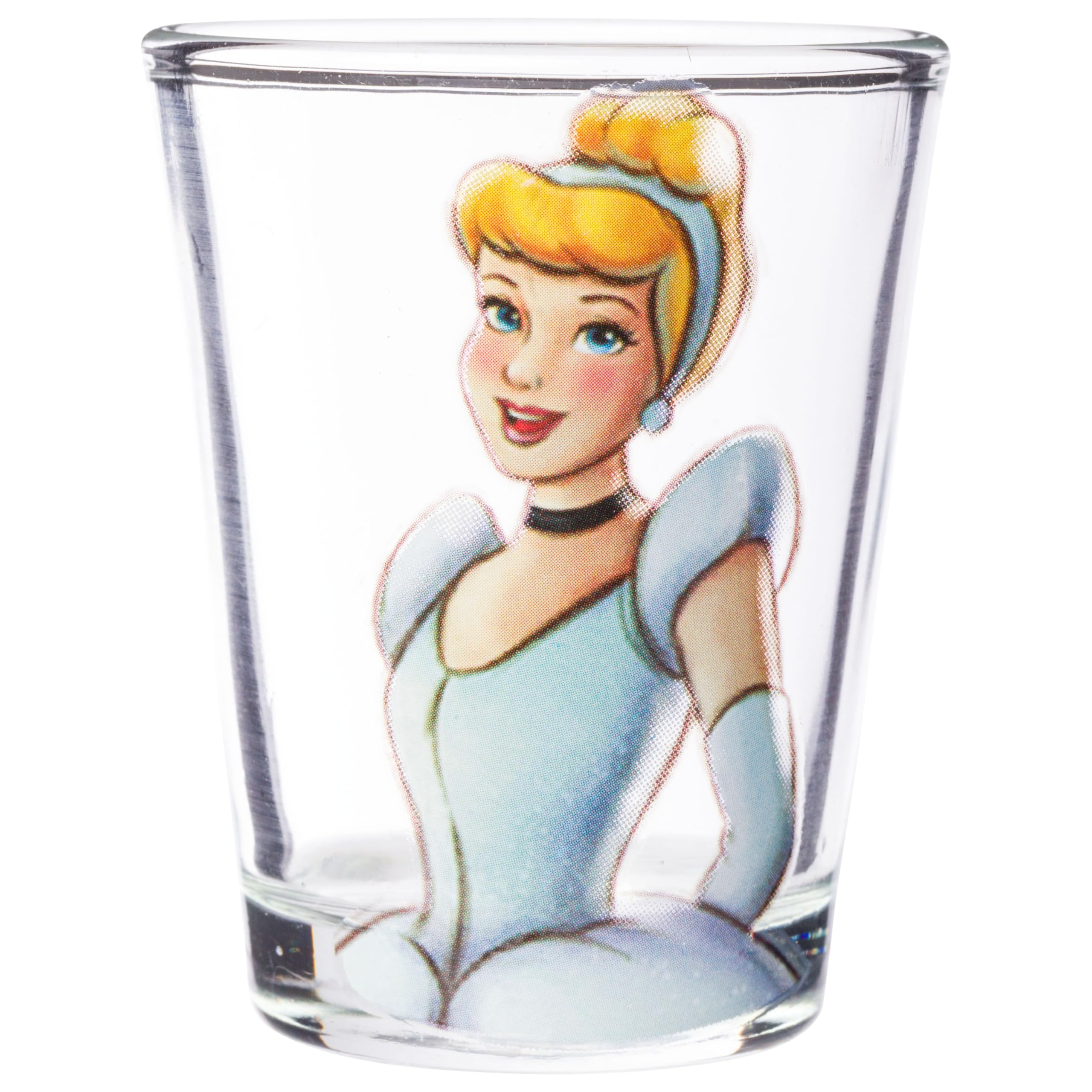 Silver Buffalo Disney Princess Vintage Sketch Featuring Cinderella, Tiana, Snow White, And Jasmine 4 Pack Mini Glasses, 1.5 Ounc