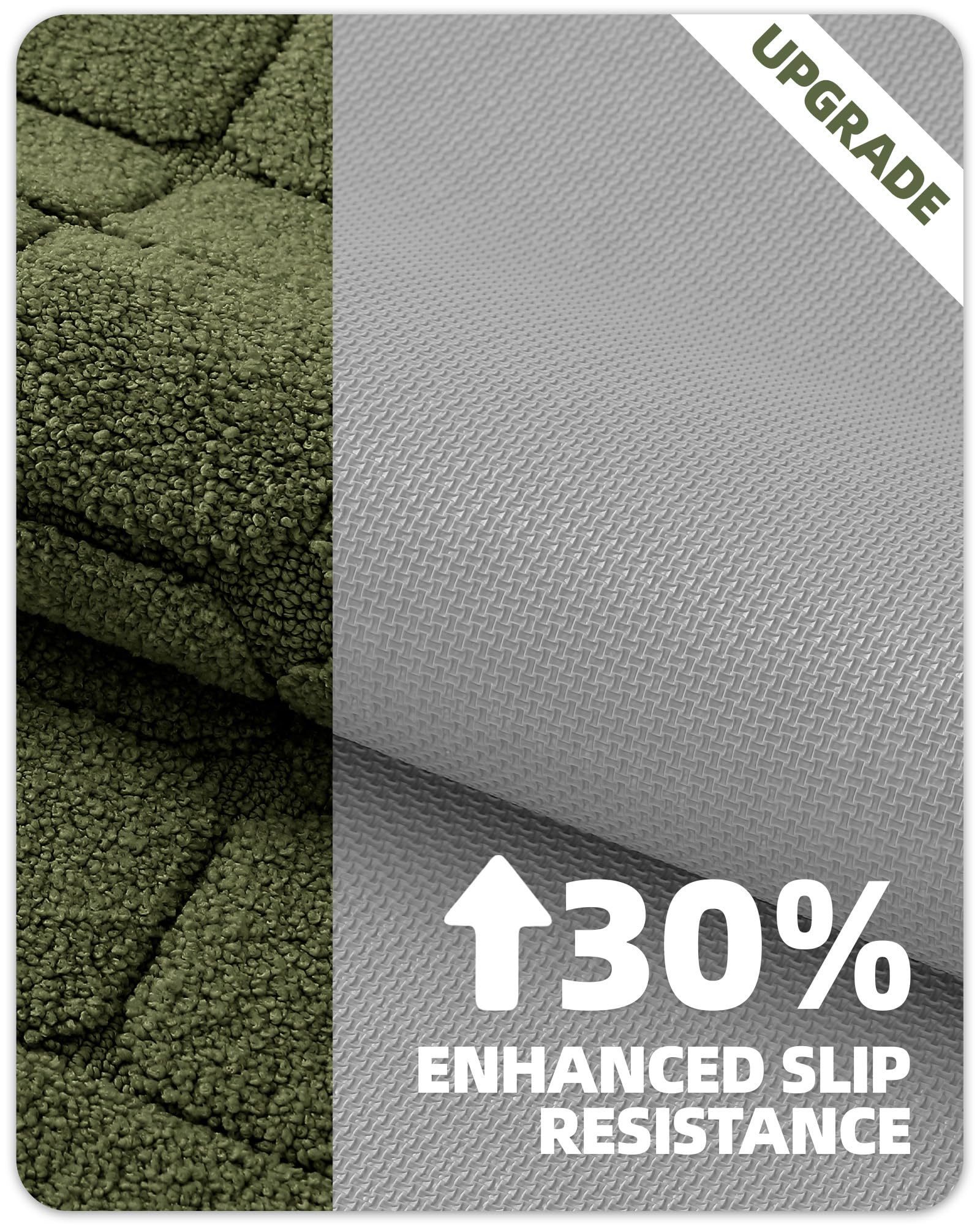 Color&Geometry Green Bath Mat Non Slip Washable- 17''X30'' Luxury Absorbent Bath Mats For Bathroom, Sink, Bathtub, Thick Soft Sh