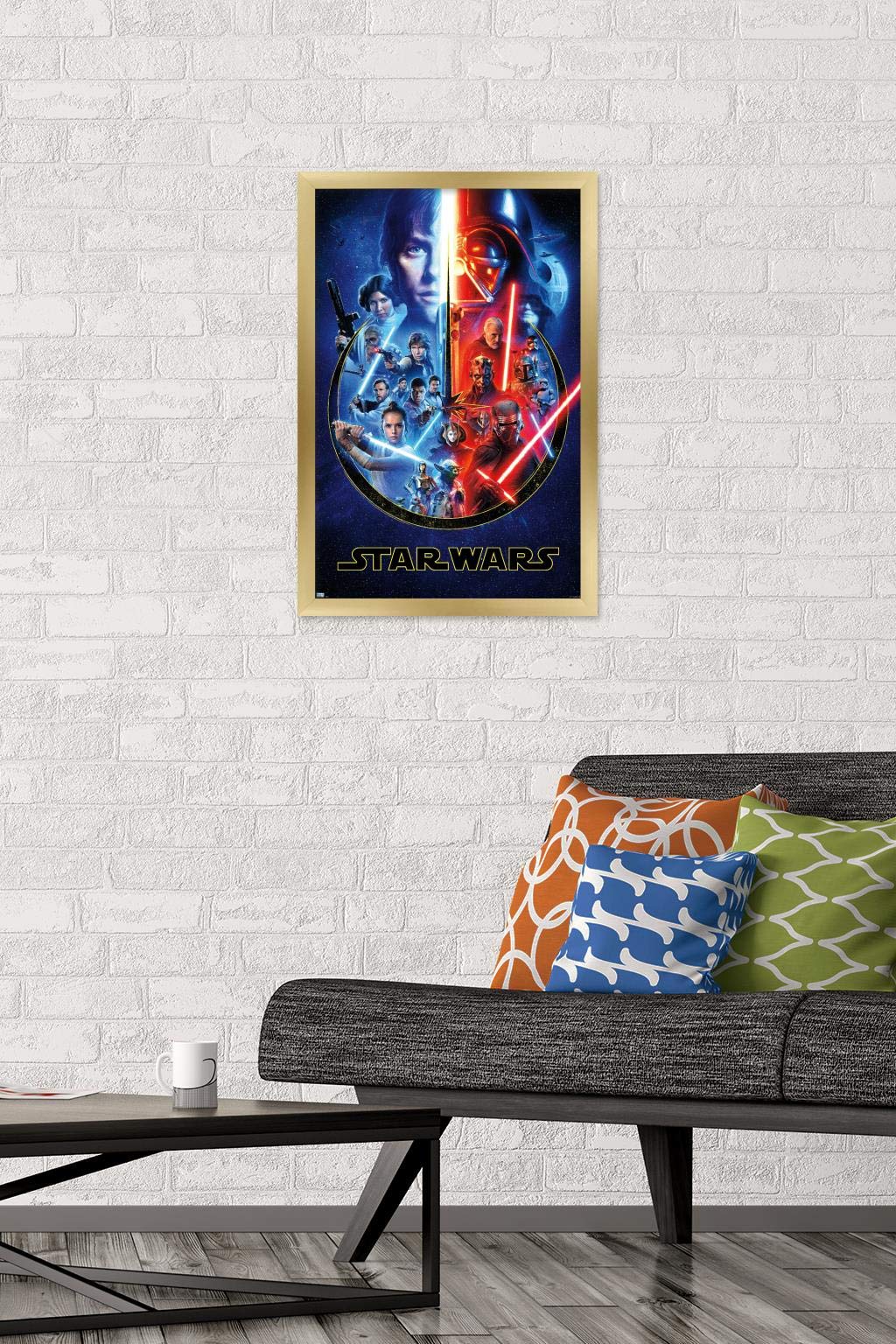 Trends International Star Wars - Skywalker Saga Wall Poster, 14.725'' X 22.375'', Gold Framed Version