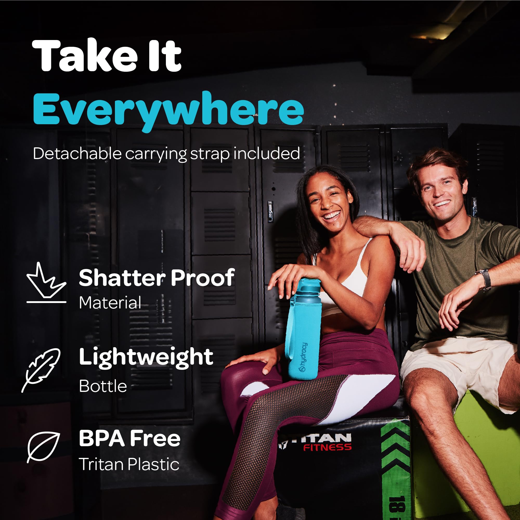 Hydracy Water Bottle with Times to Drink & Straw - Large 32 Oz BPA Free Motivational Water Bottle & No Sweat Sleeve -Leak Proof Gym Bottle with Time Marker - Ideal Gift for Fitness  Sports & Outdoors