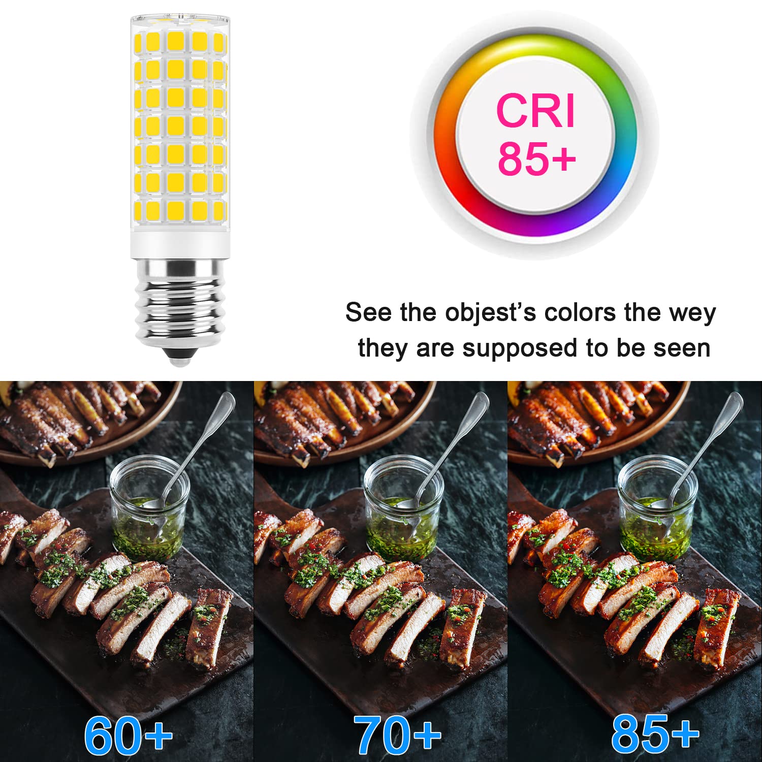 E17 Led Bulb Dimmable, 7W Microwave Over Stove Bulb, 120V 60W Incandescent Equivalent, Warm White 3000K, Fit For Whirlpool Mayta