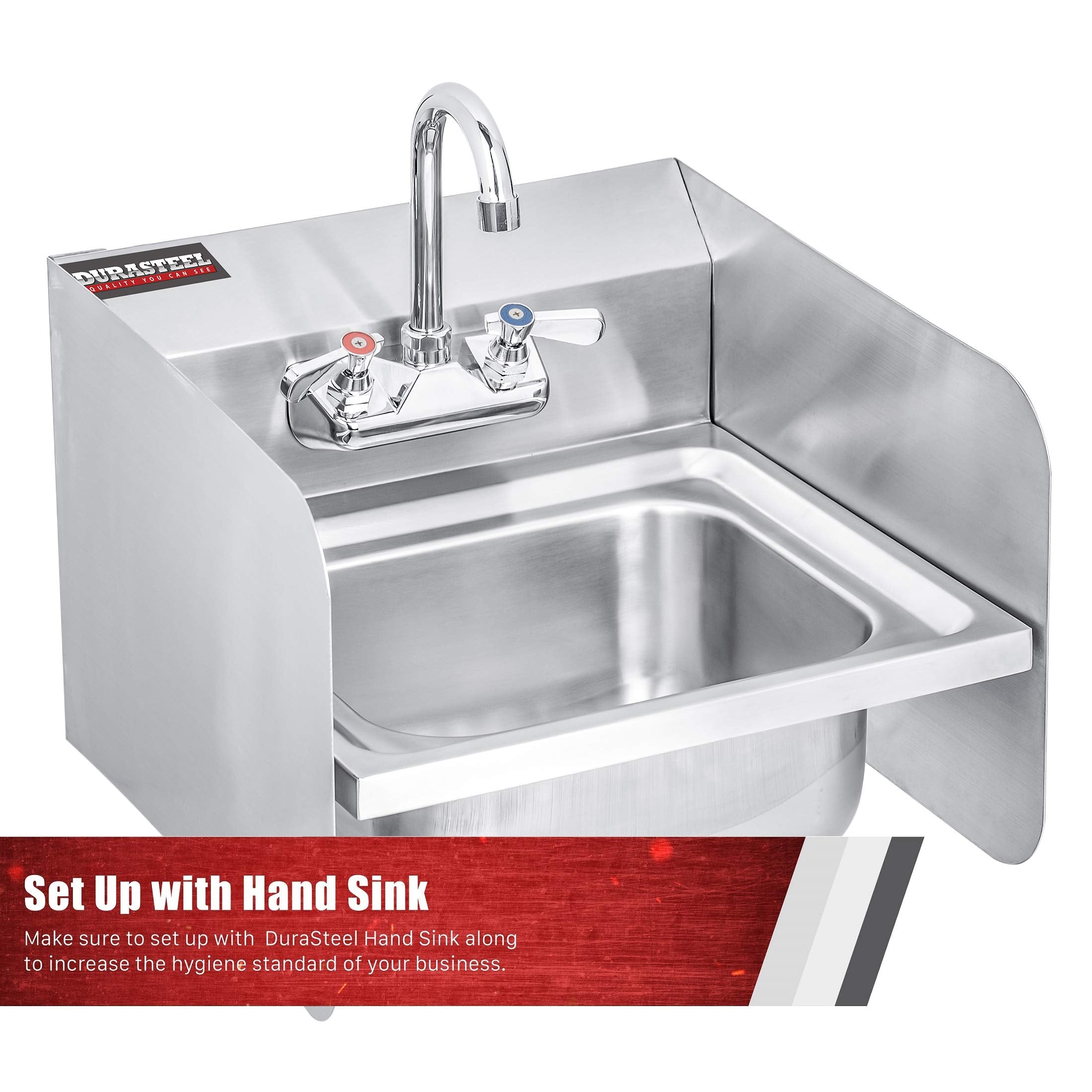 Durasteel Stainless Steel Splash Guard-17'' X 12'' Wall Mount Commercial Shield Kitchen Safety & Hygiene Cooking Splatter Screen