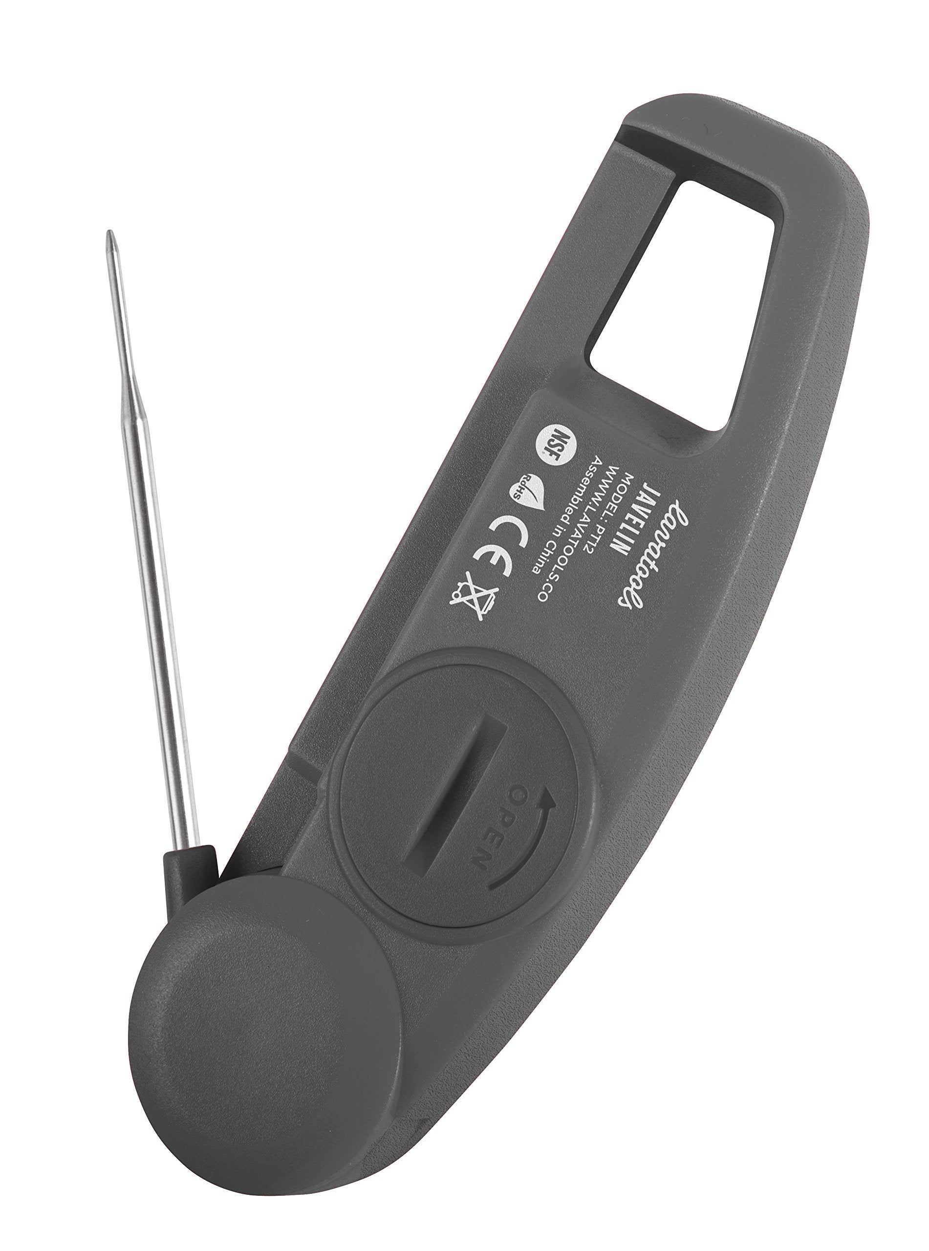 Lavatools Javelin Ultra-Fast 3-Second Digital Instant Read Meat Thermometer for Grill and Cooking, 2.75 Probe, Compact Foldable