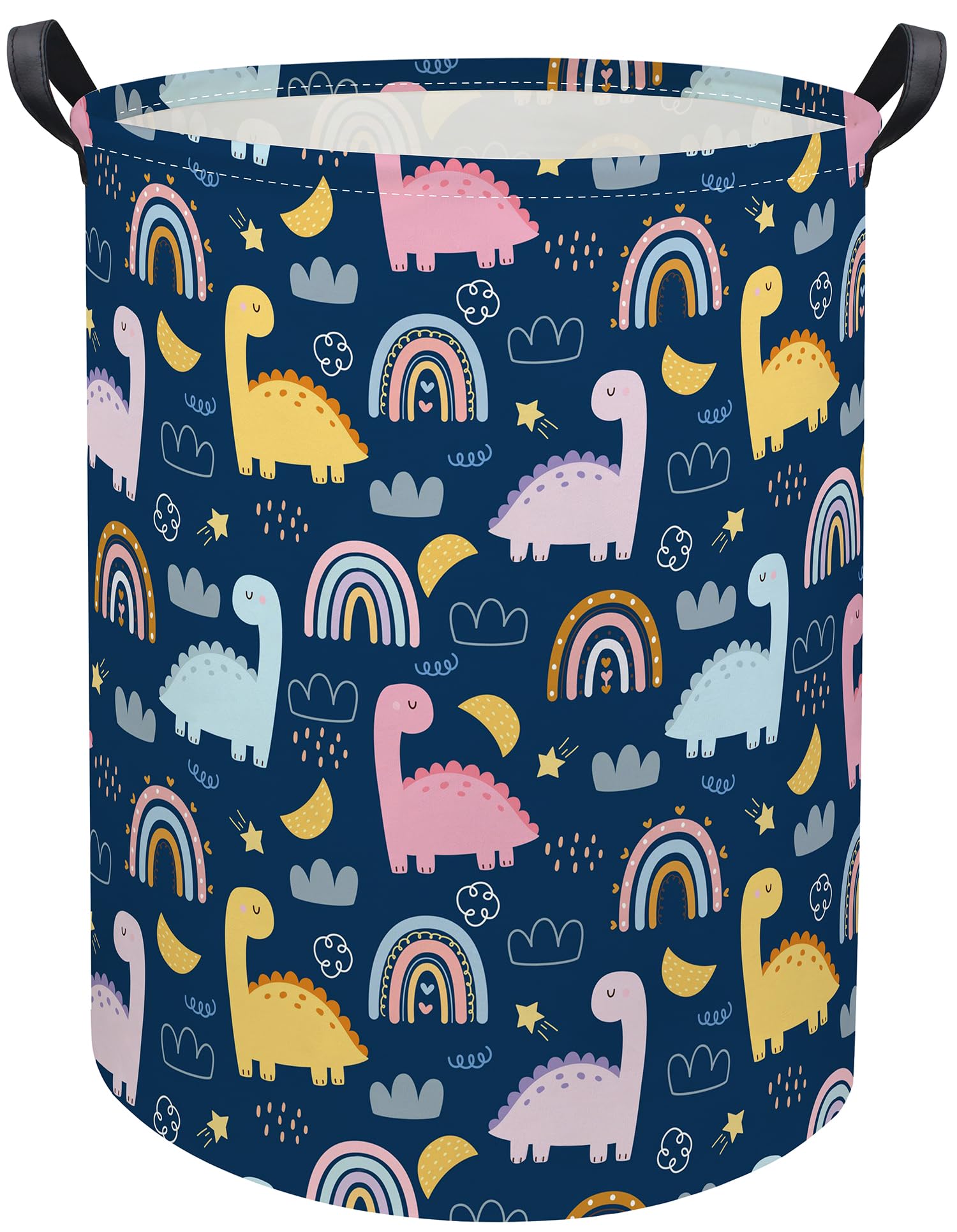 Tibaolover Dinosaur Kids Laundry Basket Baby Hamper Rainbow Toy Storage Bin For Boys Room Decor Baby Nursery Hamper Gift Baskets