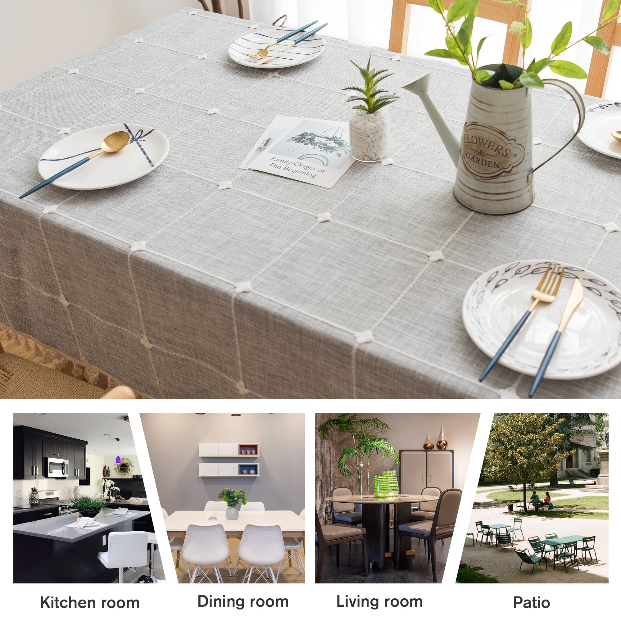 Pahajim Square Tablecloth Linen Tablecloths For Rectangle Tables Rustic Table Cloth Party Table Cloths For Kitchen Dining Outdoo