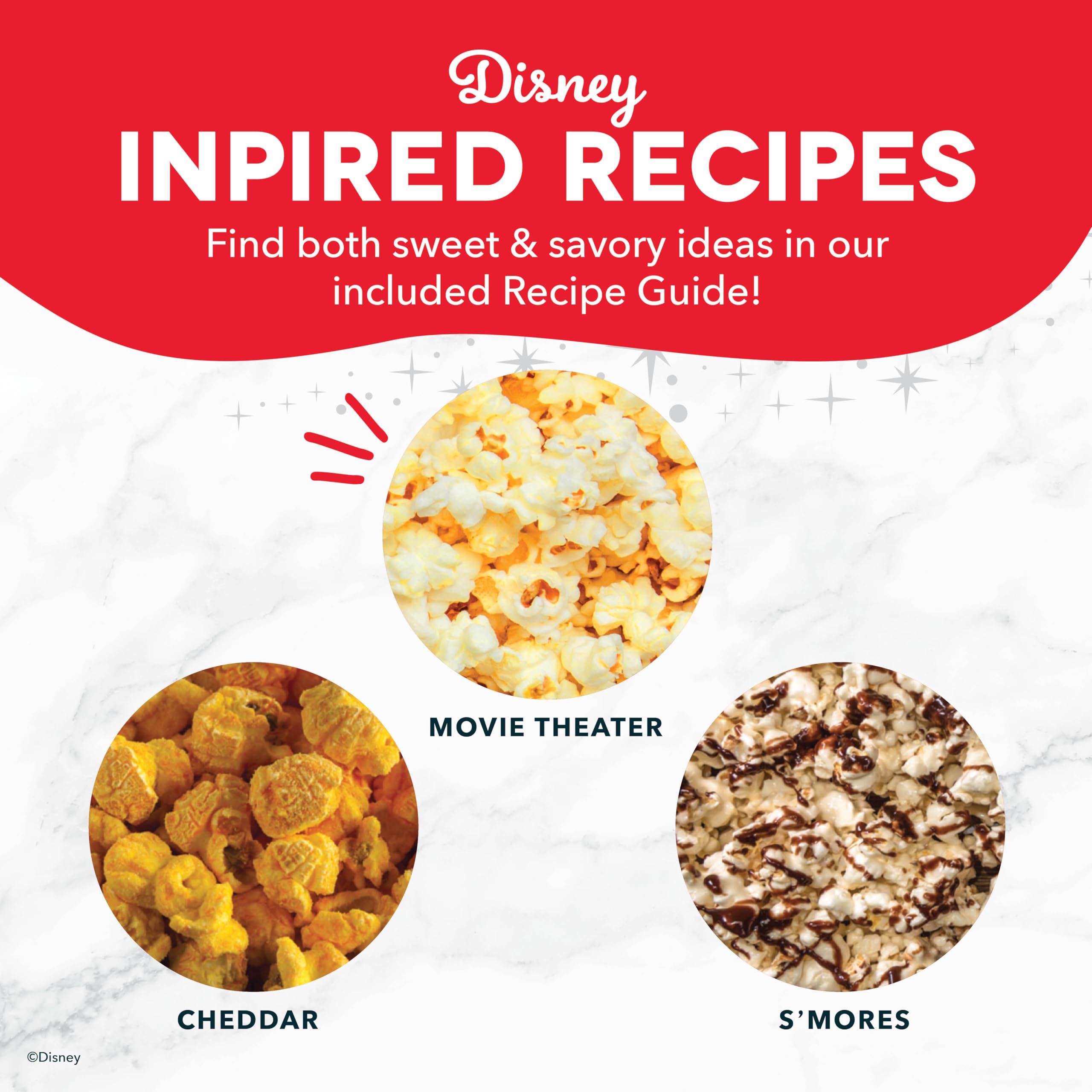 Disney Dash Fresh Pop Popcorn Maker - Oil-Free, Air Popcorn Popper - With Measuring Cup & Recipe Guide - Perfect for Movie Night