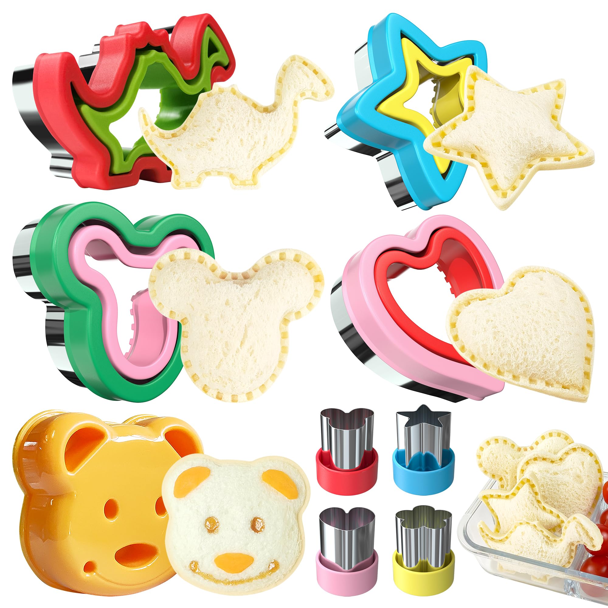 Sandwich Cutter And Sealer, Sandwich Cutter For Kids 5 Pcs(Big), Decruster Sandwich Maker, Great For Lunchbox And Bento Box - Bo
