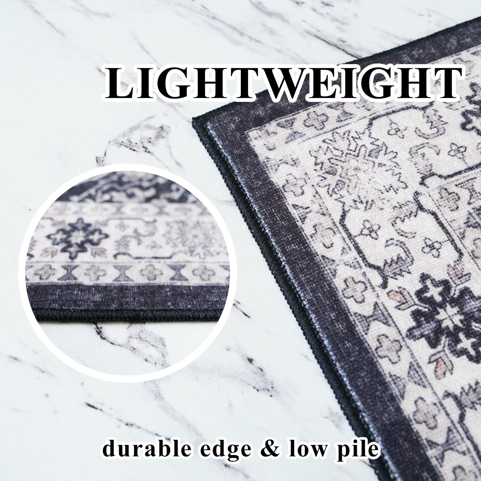 Hallway 2x8 Washable Runner Rug: Oriental Stain Resistant Kitchen Entryway Rugs Farmhouse Ultra Soft Bathroom Bedroom Print Floo