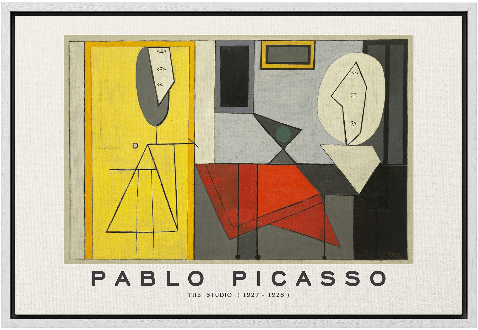 Wall26 Framed Canvas Print Wall Art The Studio By Pablo Picasso Historic Classical Illustrations Fine Art Decorative Vintage Zen