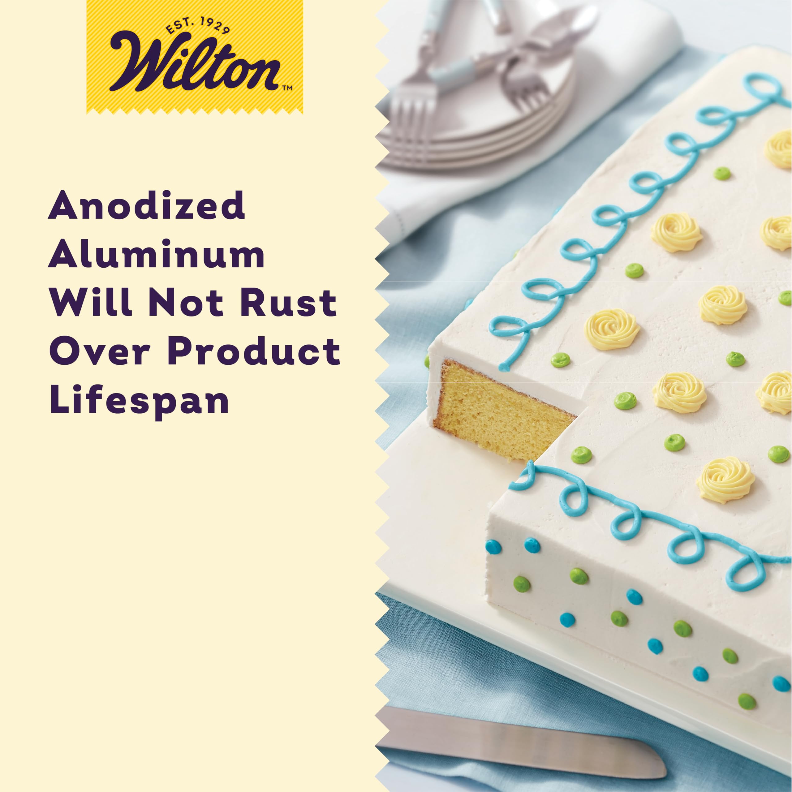 Wilton Aluminum Medium Sheet Cake Pan, 11 x 15-Inch, Silver, Model 2105-158