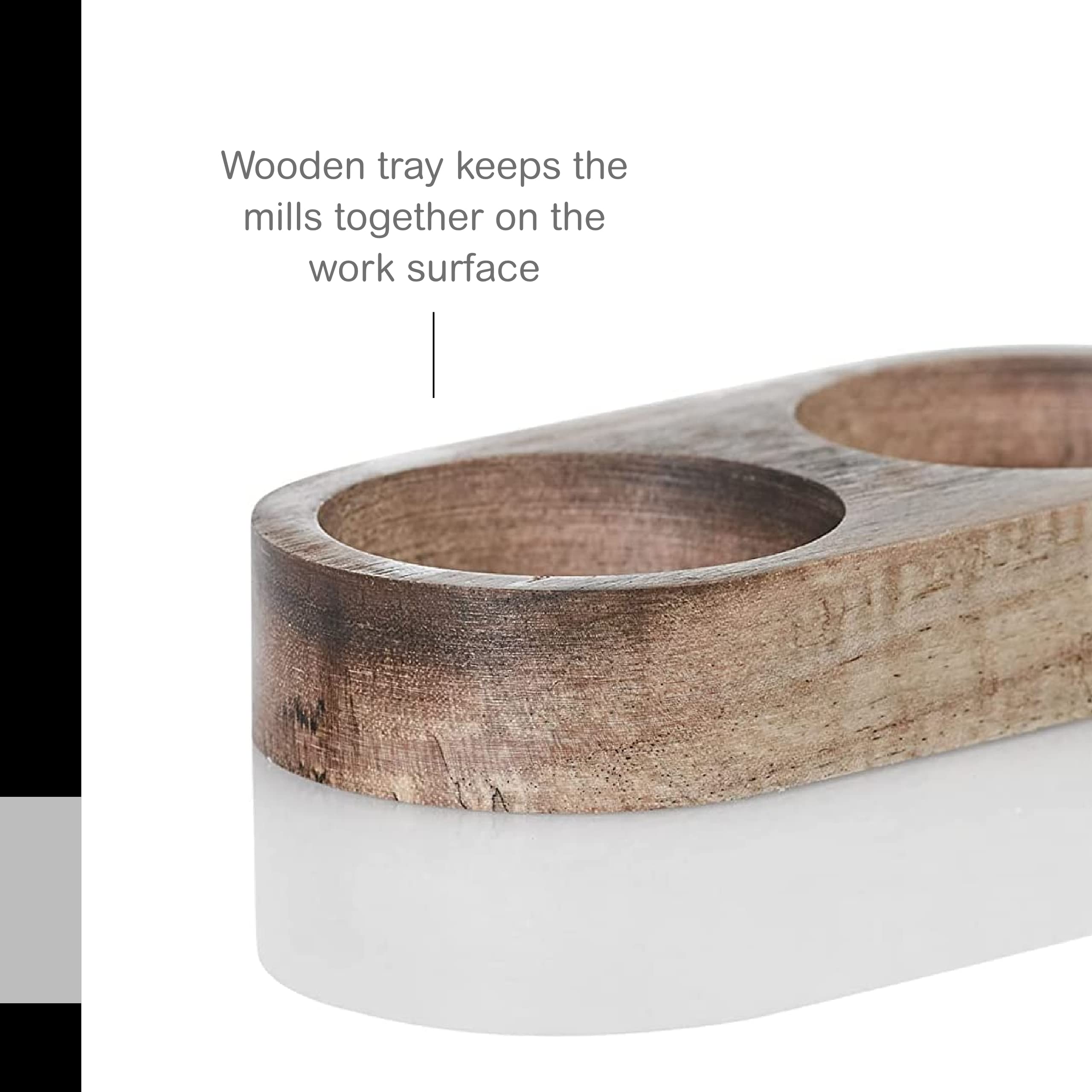 Adhoc Menage Molto Salt And Pepper Mill Gift Set - Salt & Pepper Grinder - Manual Grinder For Kitchens - Mill With Adjustable Gr