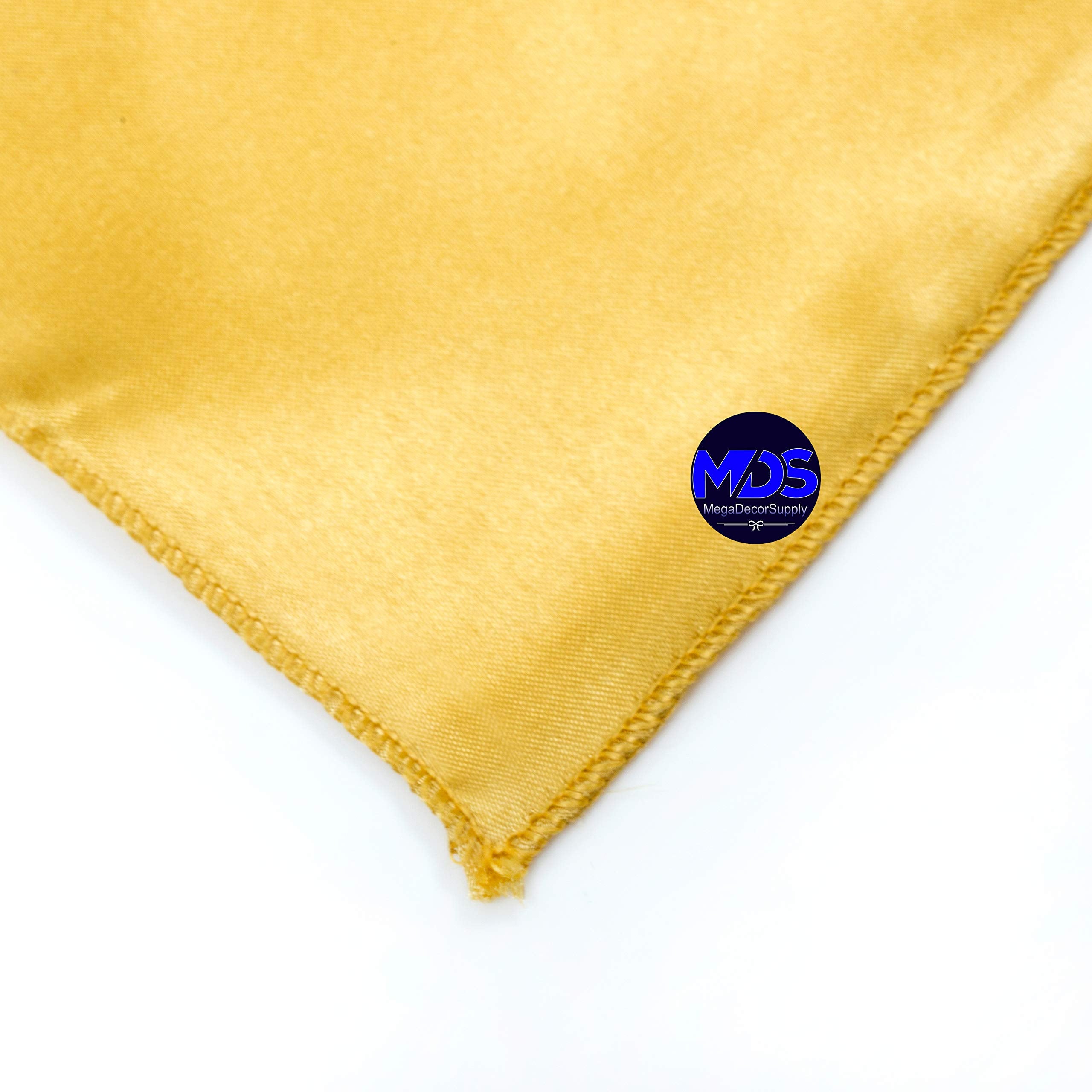 Mds Pack Of 25 Wedding Satin 12''X 12'' Square Dinner Napkin Or Handkerchief For Wedding Banquet Decoration - Gold