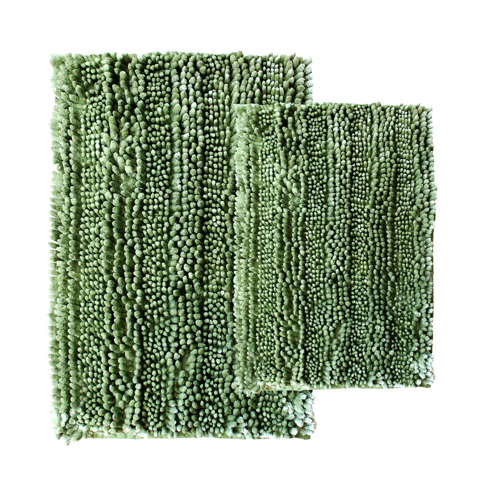 Civkor Green Bathroom Rug Set Bath Mat 31x20 Plus 24x16 Inch  Sage Bath Mats for Bathroom Non Slip Washable Bath Rugs 2 Piece for Shower  Quick Dry and Machine Washable