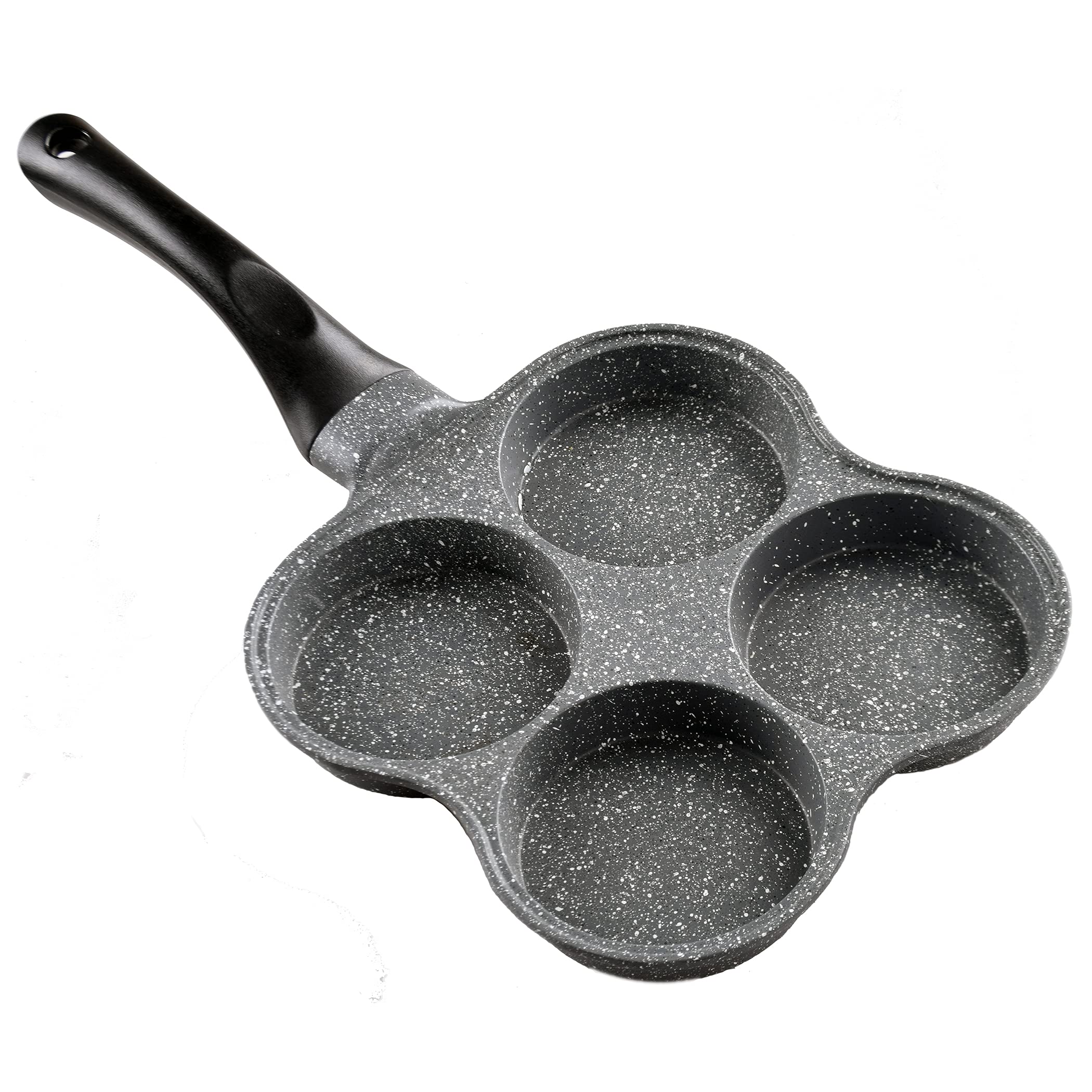 Buecmue Rustless Egg Frying Pan | 4-Cup Nonstick Easy Clean Egg Cooker Omelet Pan For Breakfast Swedish Pancake, Plett, Crepe Pa