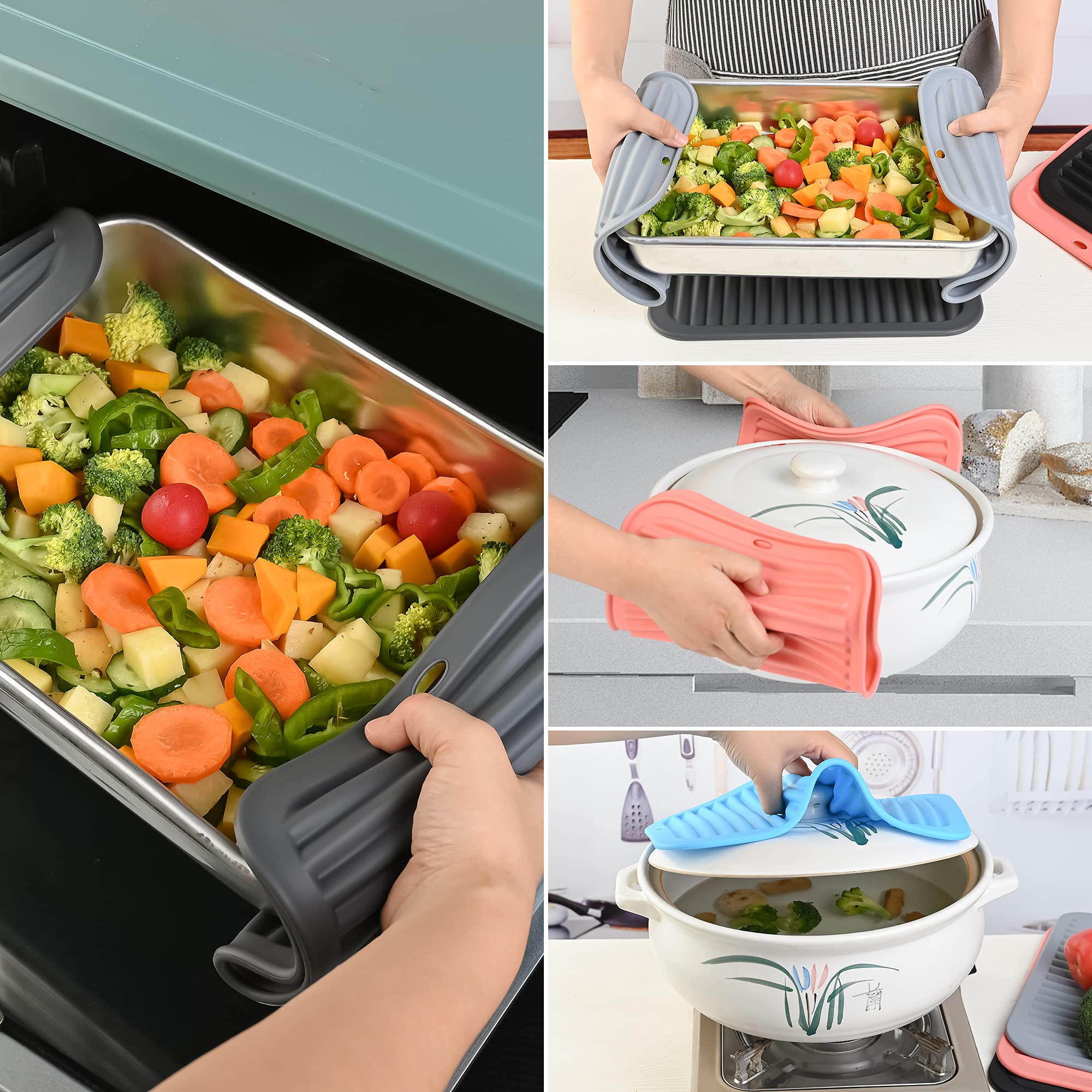 Smithcraft Silicone Trivets For Hot Dishes Pots & Pans, Hot Pads For Kitchen, Silicone Mats For Kitchen Counter, Waterproof Triv