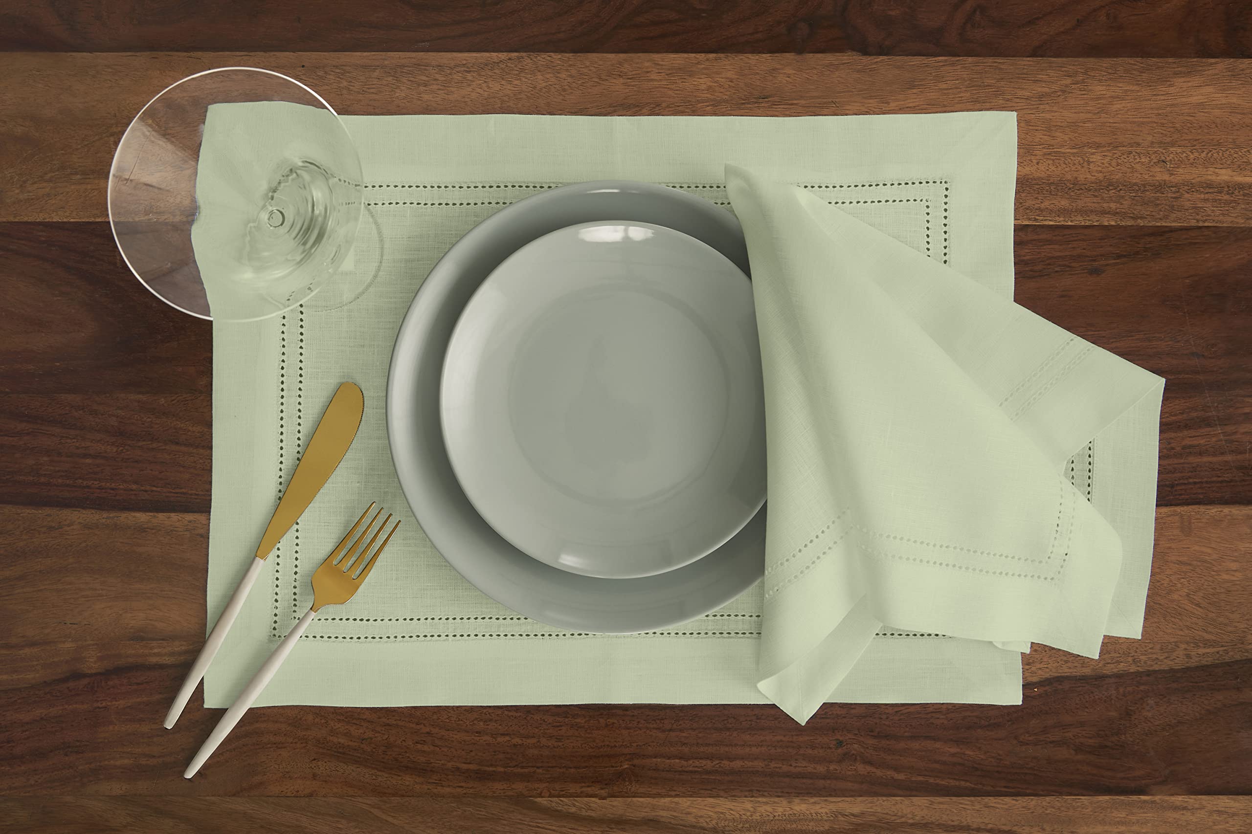 Solino Home Linen Dinner Napkins 20 X 20 Inch - 100% Pure Linen Sage Green Cloth Napkins Set Of 4 For St Patrick'S Day, Spring,