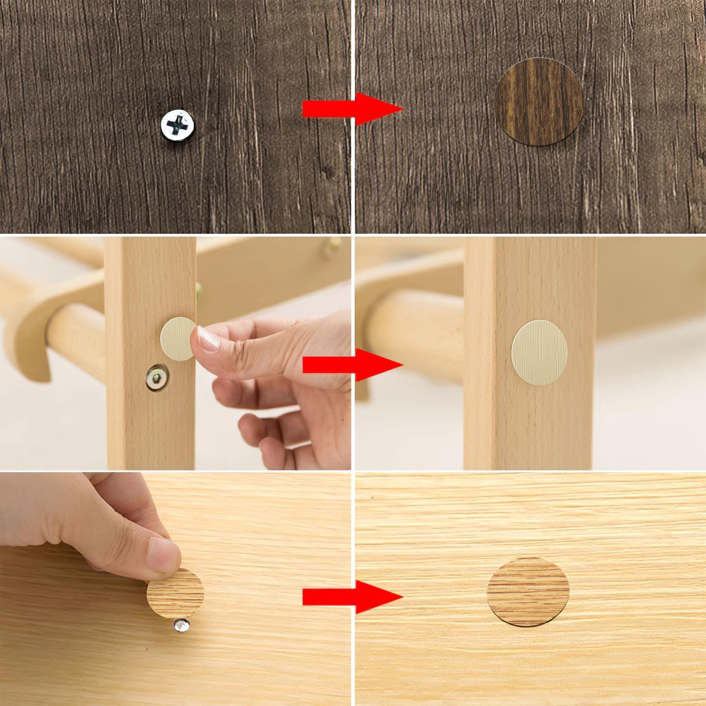 Inknote 648 Pcs 12 Colors Self-Adhesive Screw Holes Covers Stickers Pvc Dustproof For Wood Furniture Cabinet Wall Desk Chair Boo