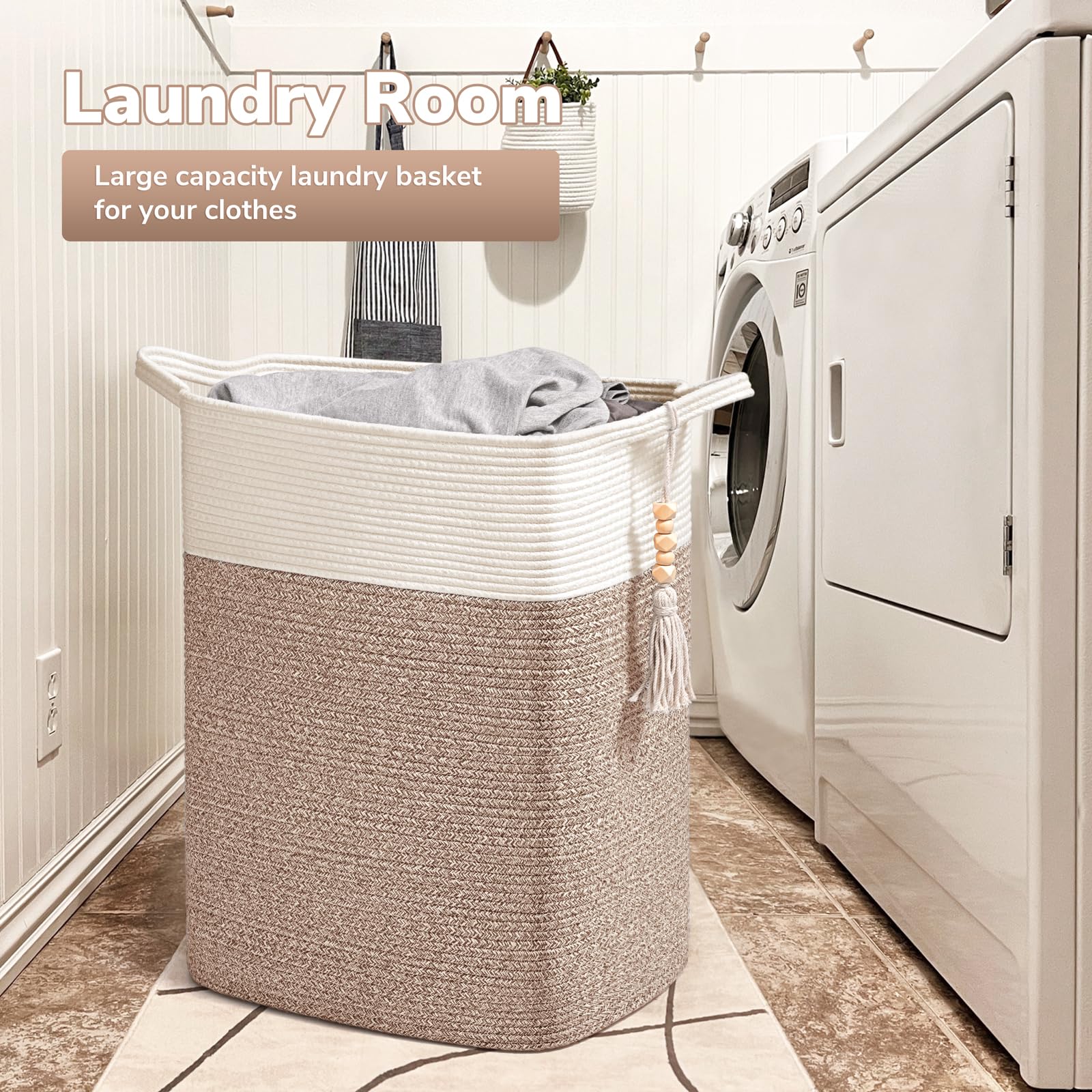 Goodpick Laundry Basket, Blanket Basket Living Room, Large Laundry Hamper, Clothes Hampers For Laundry Room, Tall Basket, Slim W