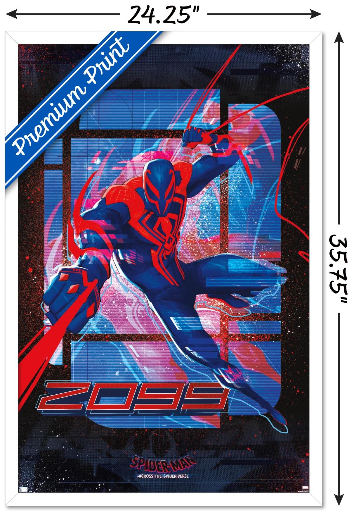 Trends International Marvel Spider-Man: Across The Spider-Verse - Spider-Man 2099 Wall Poster, 22.37'' X 34.00'', White Framed V