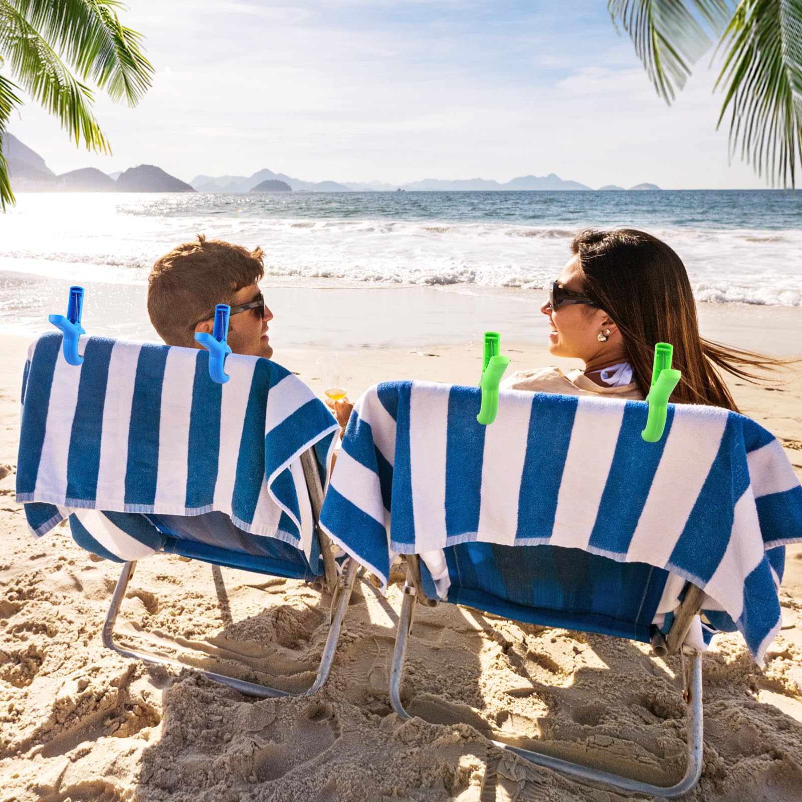 Beach Towel Clips For Beach Chair,Heavy-Duty Plastic Clothes Pins, Towel Clips For Beach Chairs Cruise-Keep Your Towel From Blow