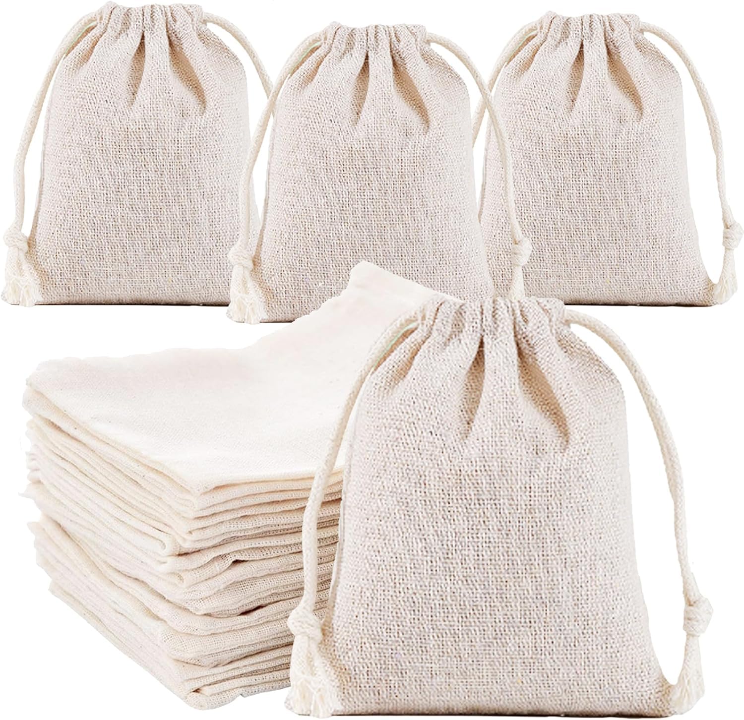 Birdbrid 10X14 Inch Cotton Muslin Bags | Reusable Drawstring Cloth Pouches For Storage, Gifts, Festivals, Kitchen, Wedding Retur