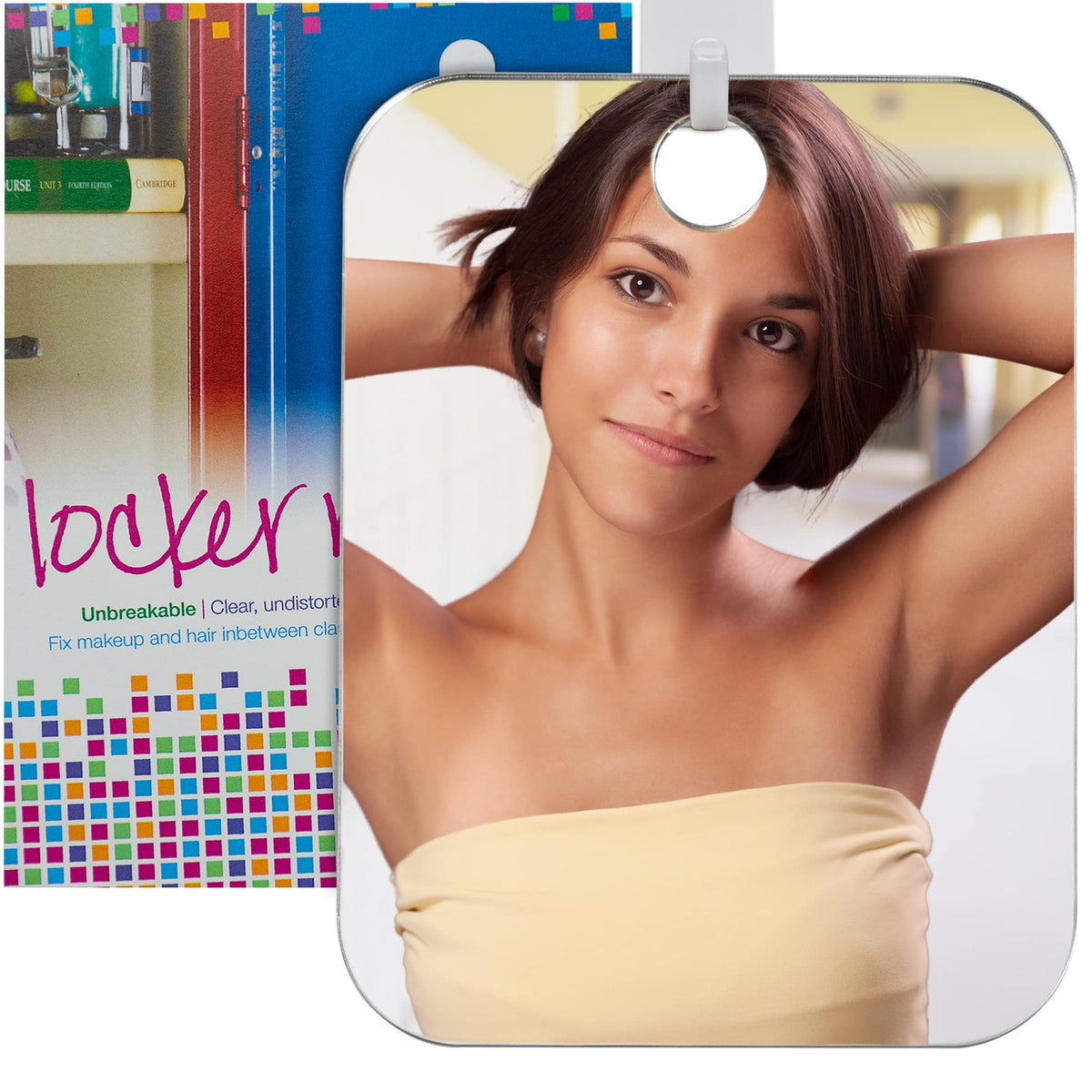 The Shave Well Company Locker Mirror For Office, Gym, Or School  Full-Face Travel-Friendly Mirror With Convenient Handheld Optio