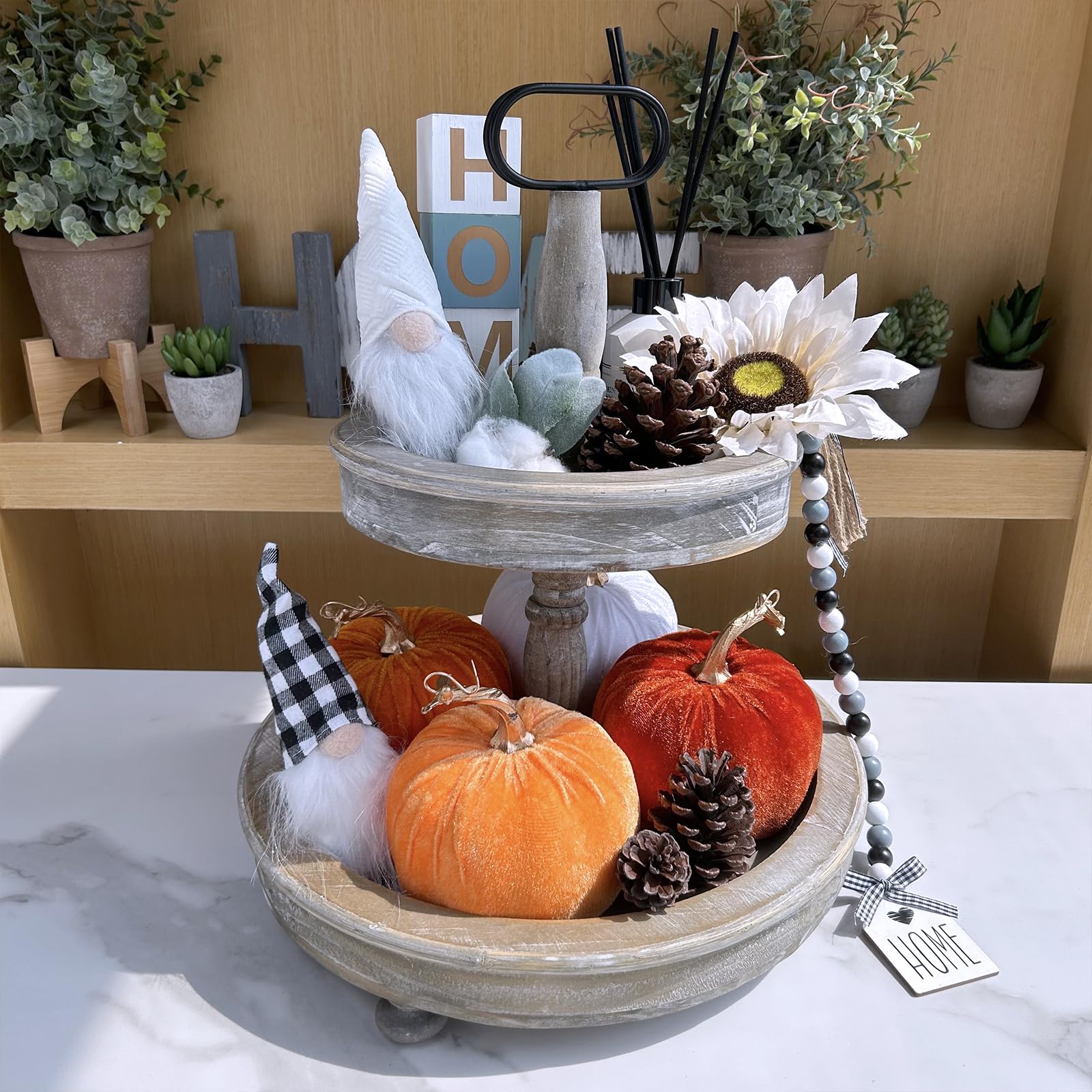 Winlyn 4 Pcs Assorted Faux Harvest Velvet Pumpkins Decorative Fabric Pumpkins Foam Pumpkins in Rust Orange White 5  for Farmhous