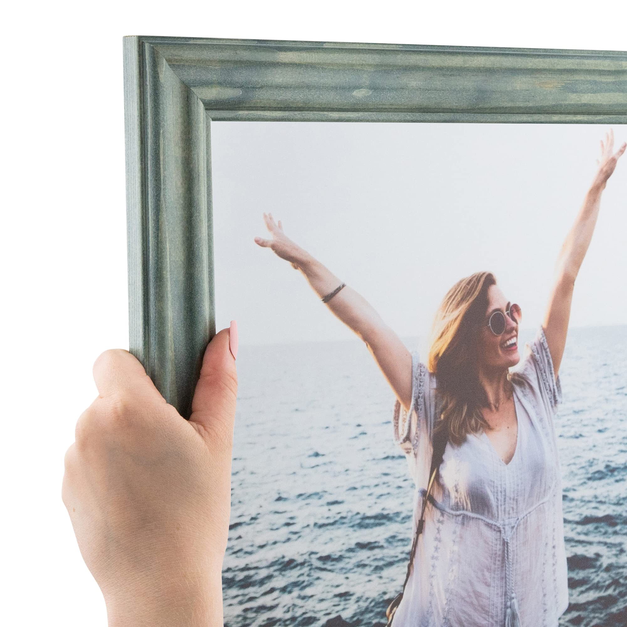 ArtToFrames 8x10 Inch Green Picture Frame, This 10.5 Inch Custom Poster Frame is Green - Comes with Regular Glass and 1 Backing 