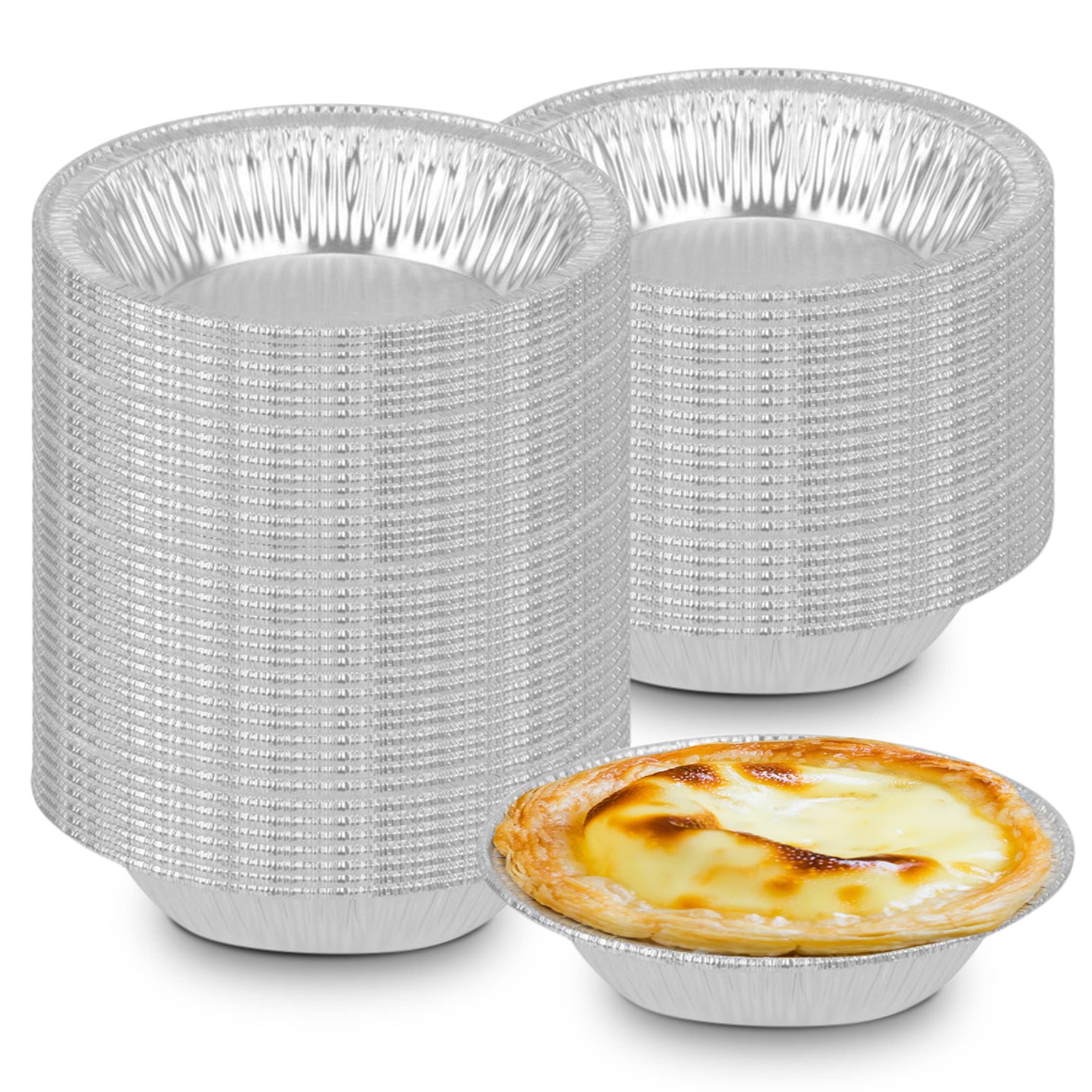 The Baker Celebrations Aluminum Foil Disposable Baking Tart Pans 4-1/4 Inches - Pie Tins - Small Pan - Made In Usa (Pack Of 100)