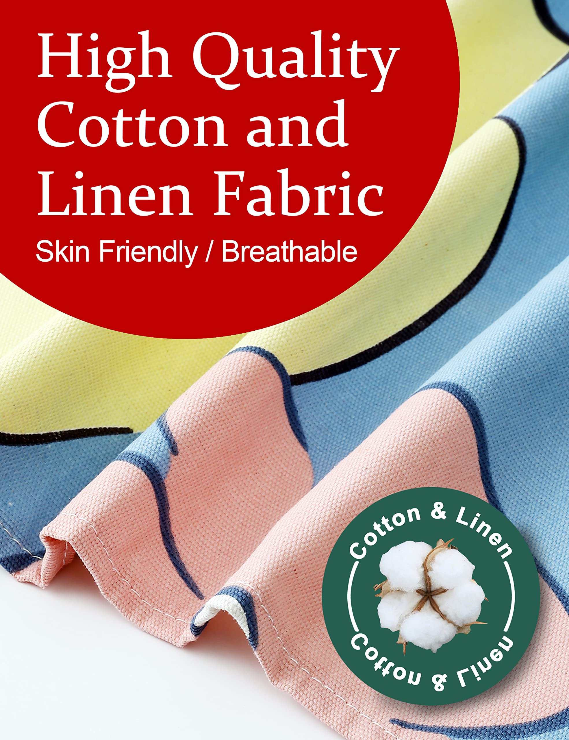 Apronner Big Plus Size Aprons For Women With Pockets Cotton Linen Baking Kitchen Cooking Poached Egg Flowers