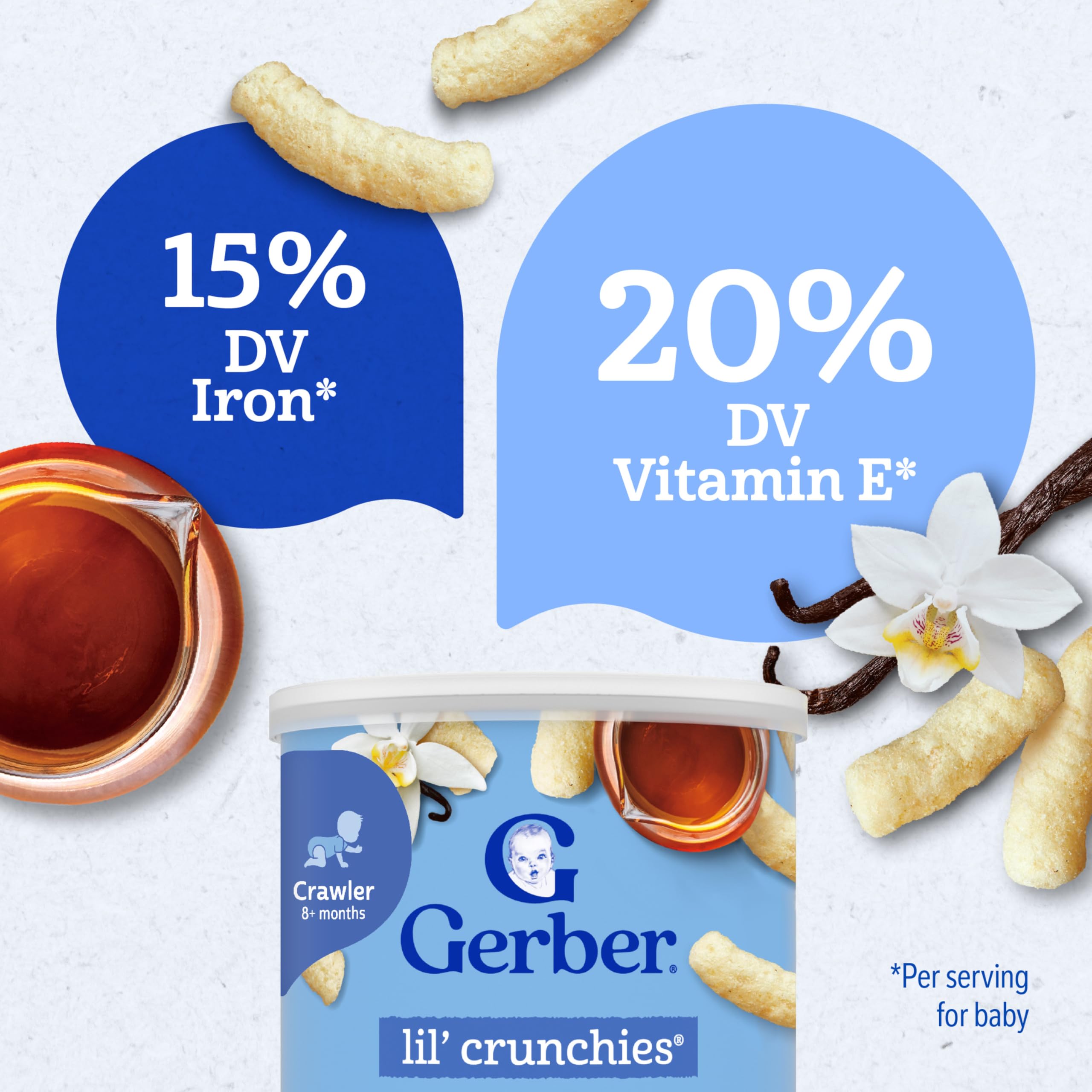 Gerber Snacks For Baby Lil Crunchies, Vanilla Maple, 148 Ounce (Pack Of 6)