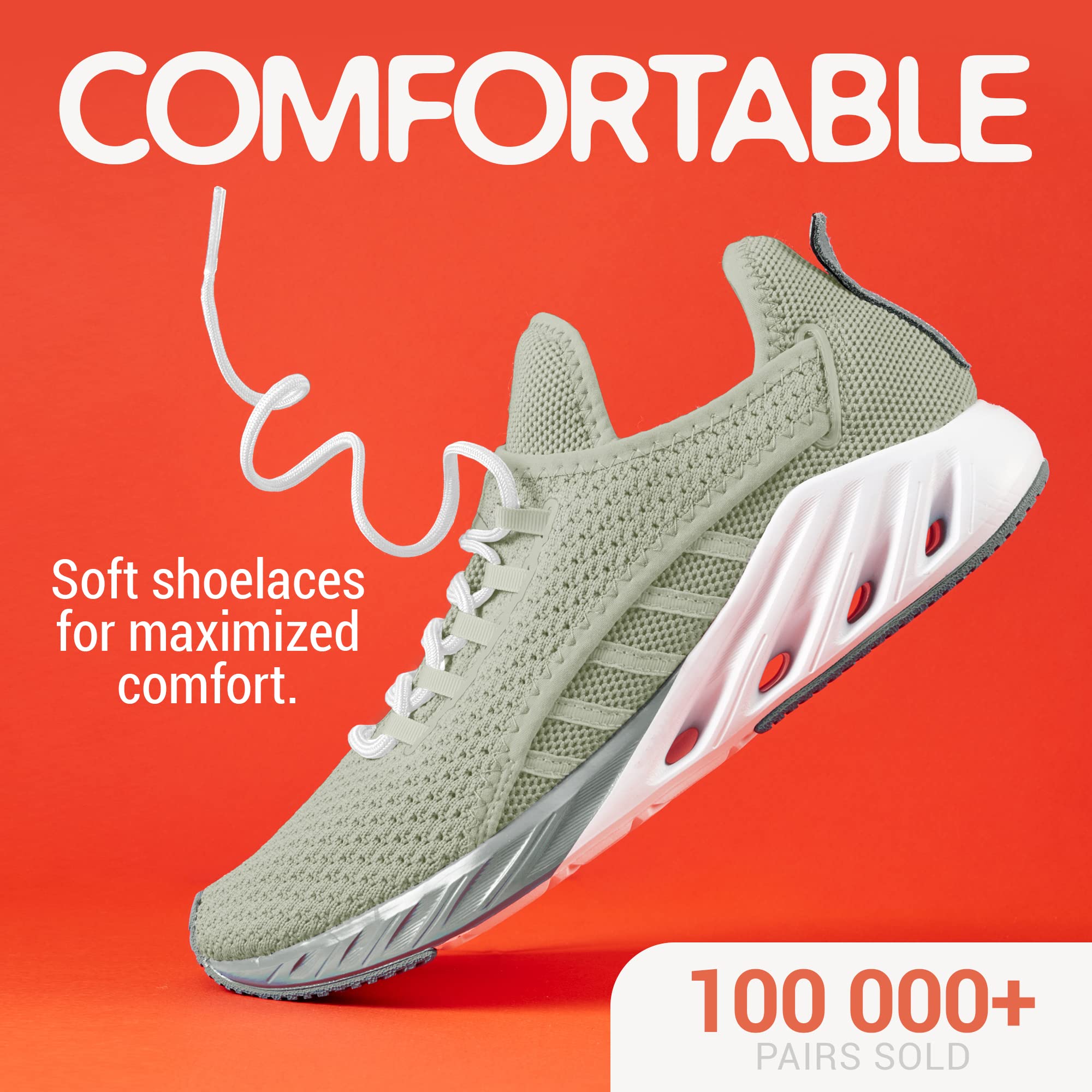 Miscly Round Shoelaces 1 Pair] 532 Thick - For Shoes, Sneakers  Boots (27, White)