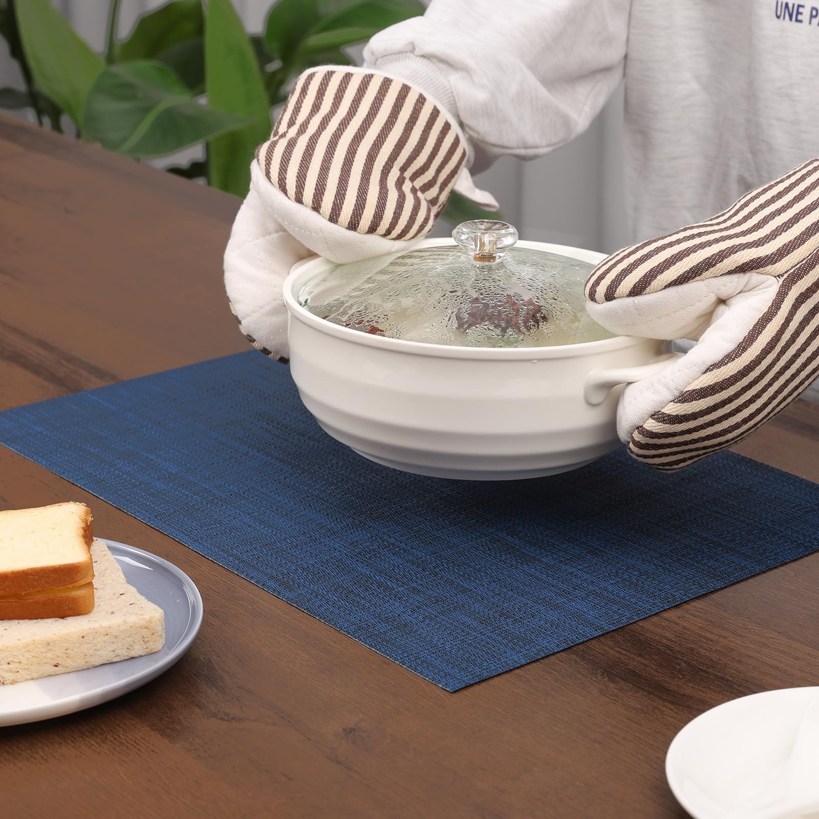 Myir Jun Place Mats, Table Mats Set Of 8 Indoor Placemats Washable Non-Slip Heatproof Woven Placemats For Dining Table Fabric Pl