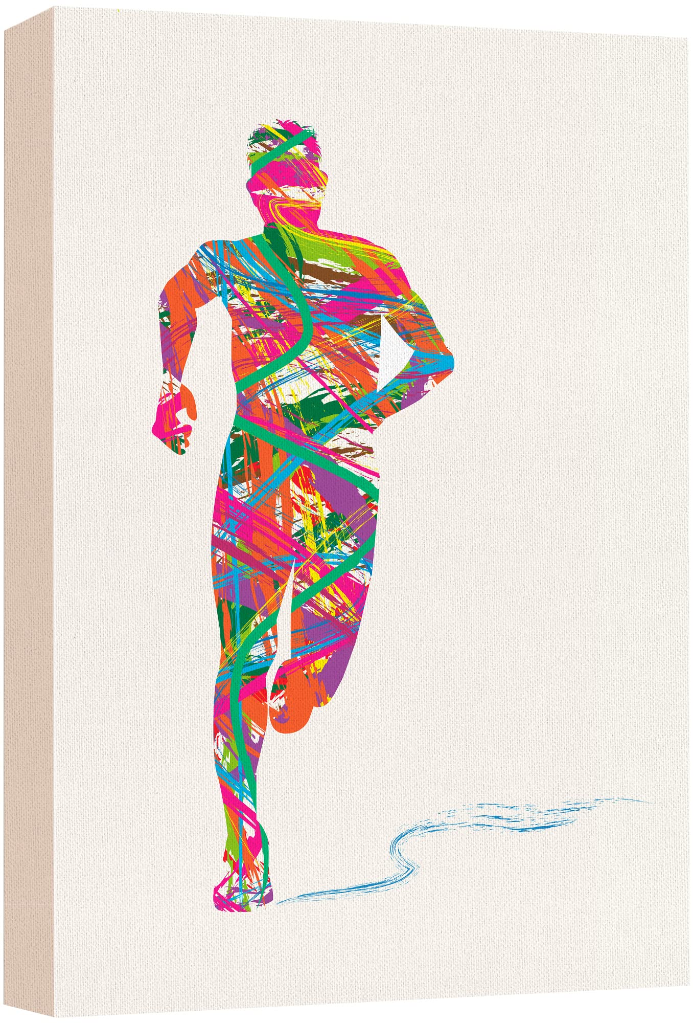 Wall26 Canvas Print Wall Art Rainbow Explosion Paint Stroke Runner Sports Athletes Digital Art Modern Art Rustic Scenic Urban Ex