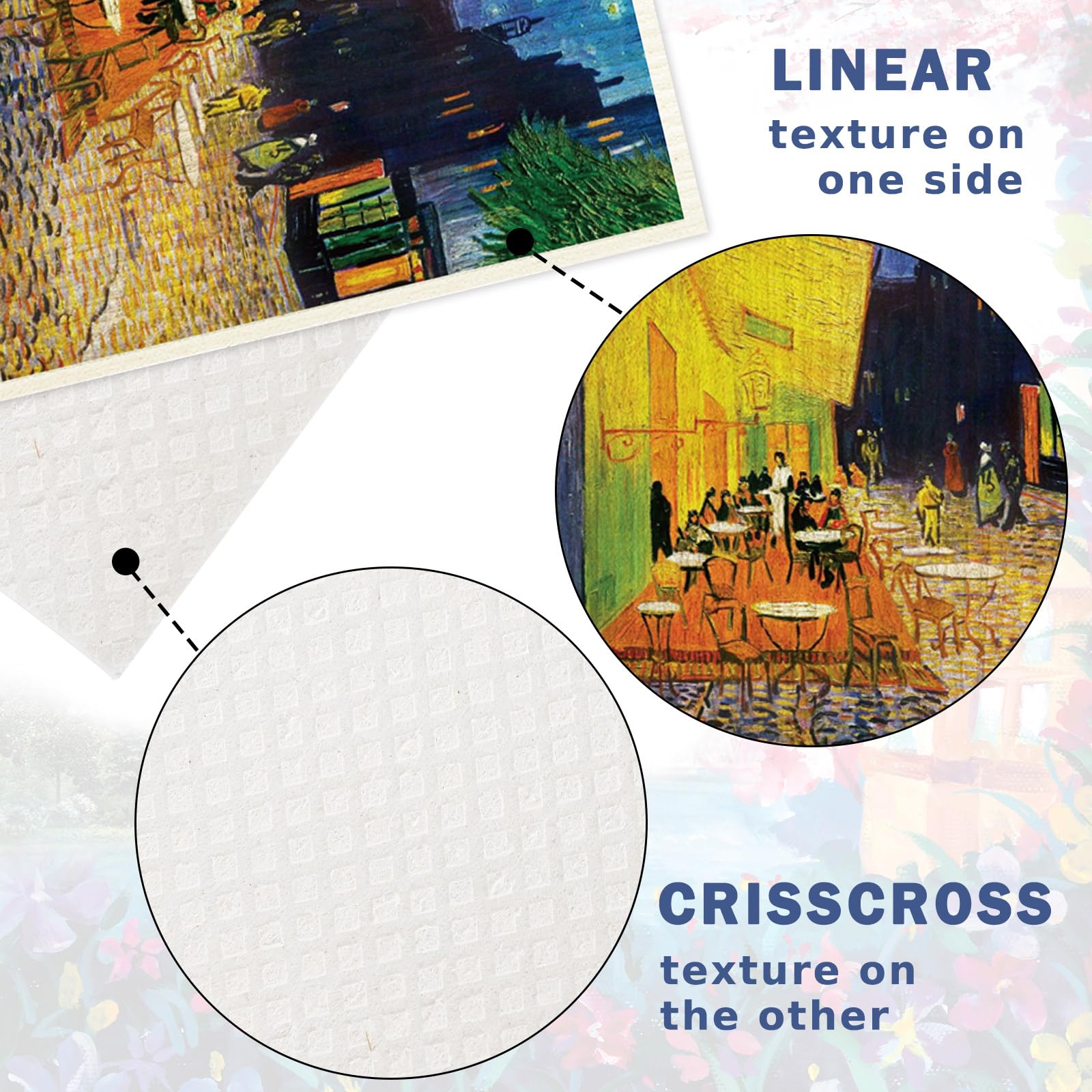 Jarthenaamcs Van Gogh Painting Swedish Kitchen Dishcloth 8 Designs Cotton Kitchen Towel Absorbent Dish Towel For Housewarming Cl