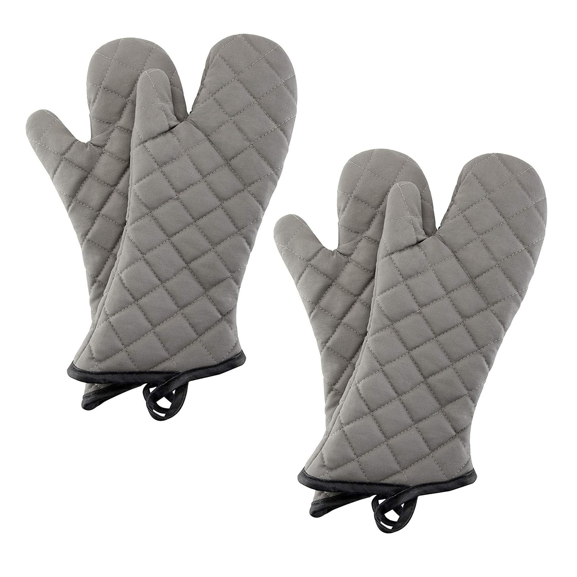 Arcliber Oven Mitts 2 Pairs Of Quilted Terry Cloth Cotton Lining,Extra Long Professional Heat Resistant Kitchen Oven Gloves,16 I
