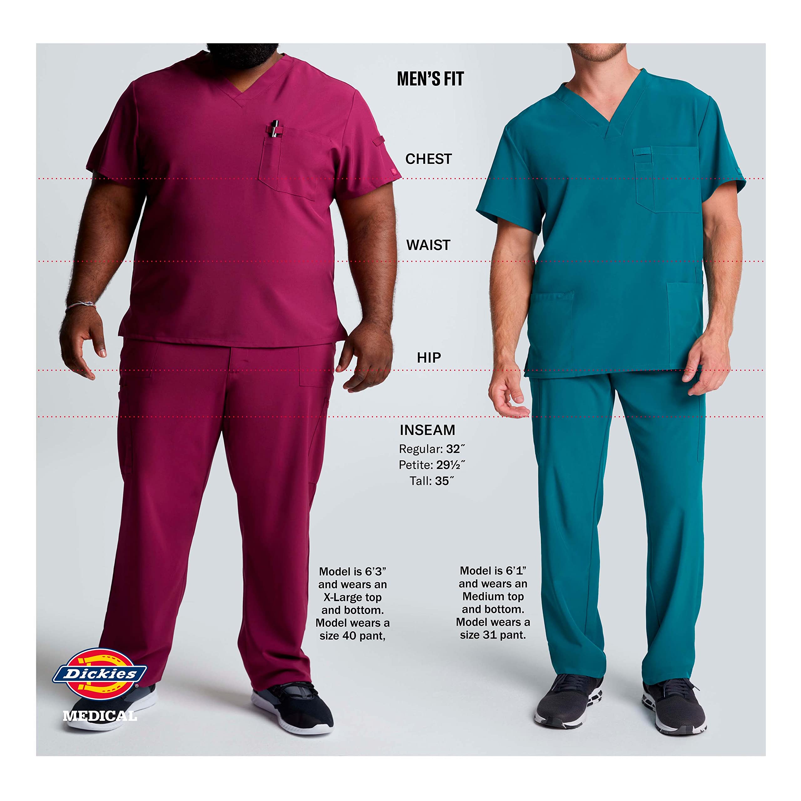 Dickies Mens Big And Tall Signature Elastic Waist Scrubs Pant, Pewter, Xxxx-Large