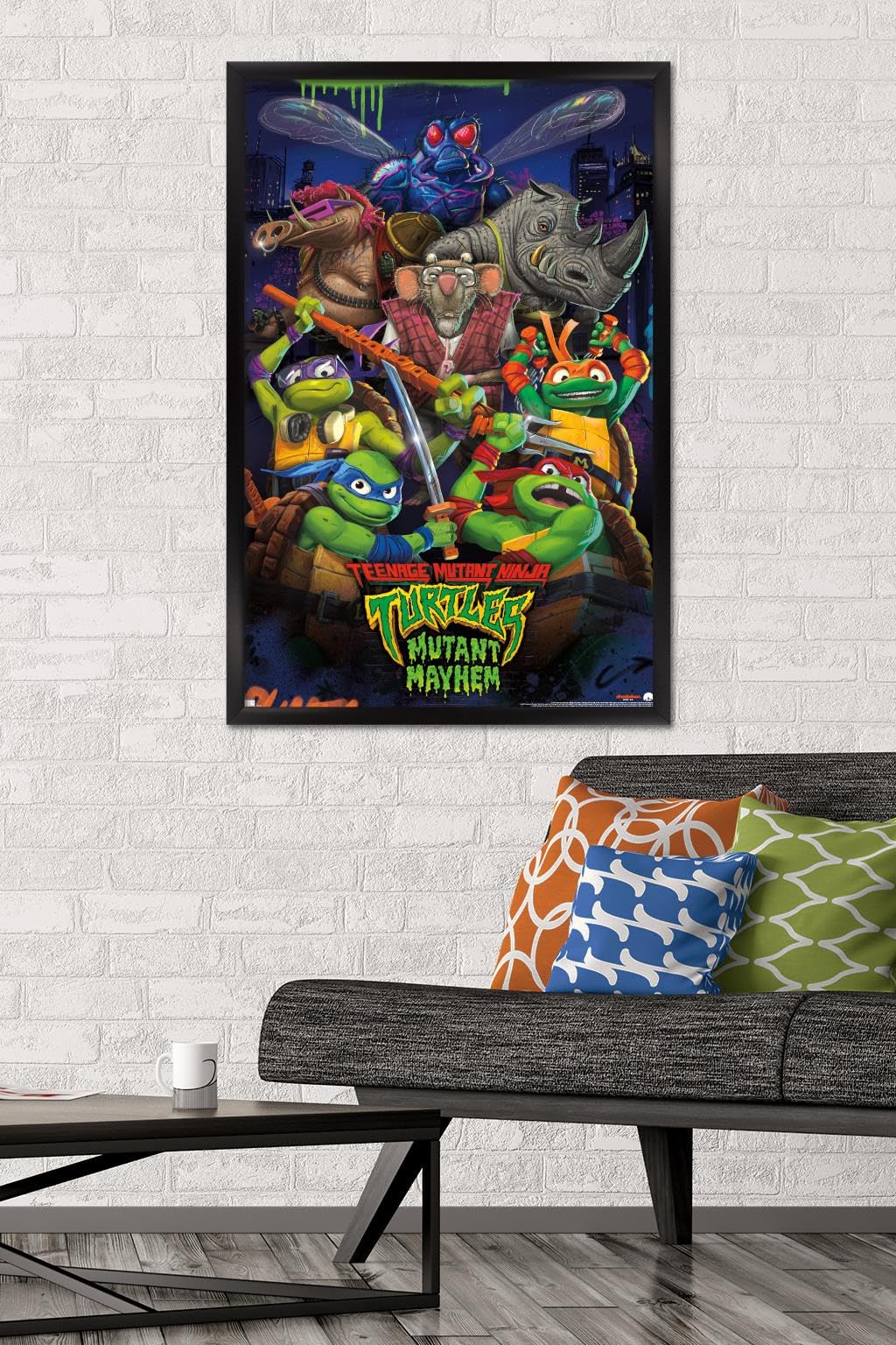 Trends International Teenage Mutant Ninja Turtles: Mutant Mayhem - Group Wall Poster, 22.37'' X 34.00'', Black Framed Version