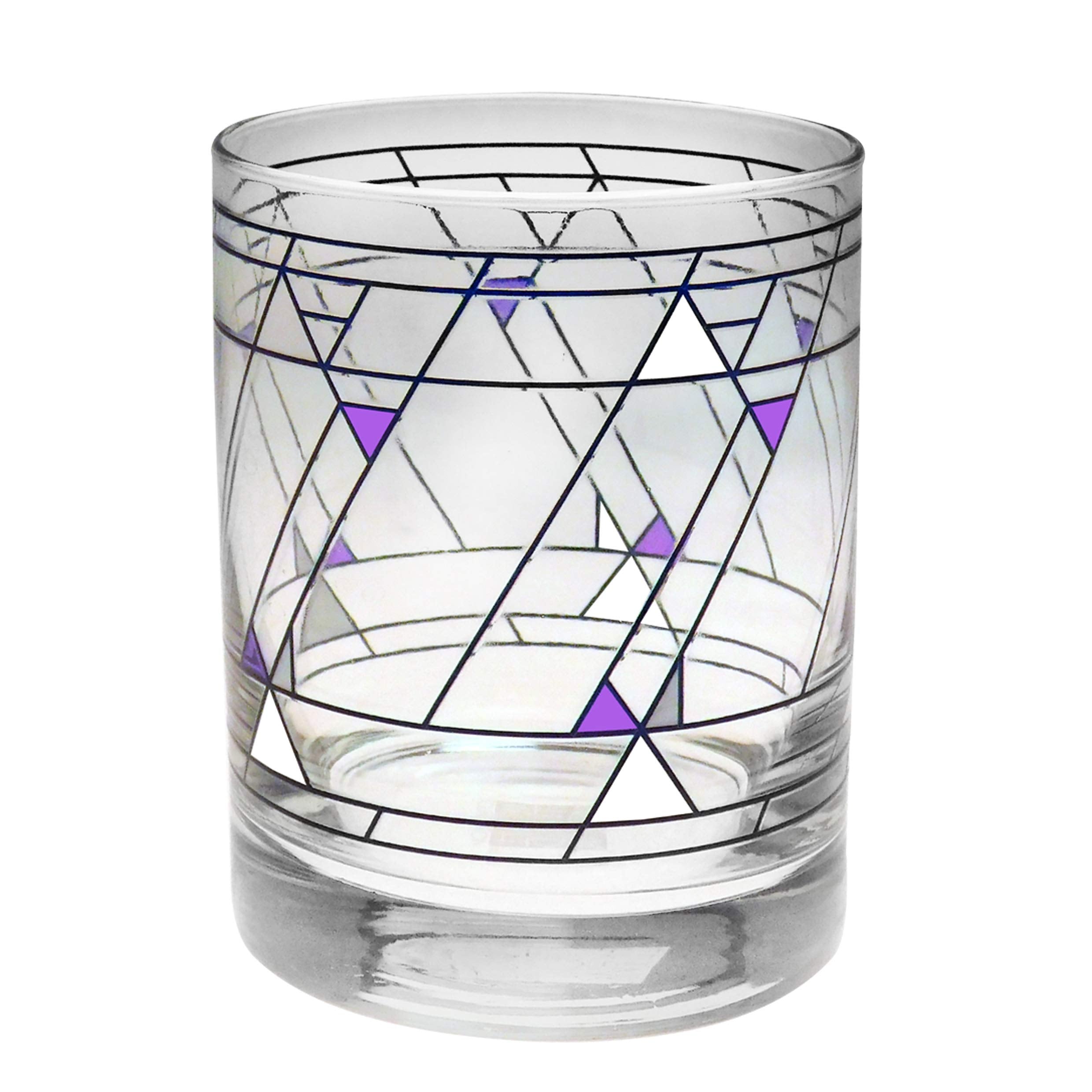 Culver Frank Lloyd Wright Dof Double Old Fashioned Glass 14-Ounce (Gift Boxed Set Of 2, Hollyhock)