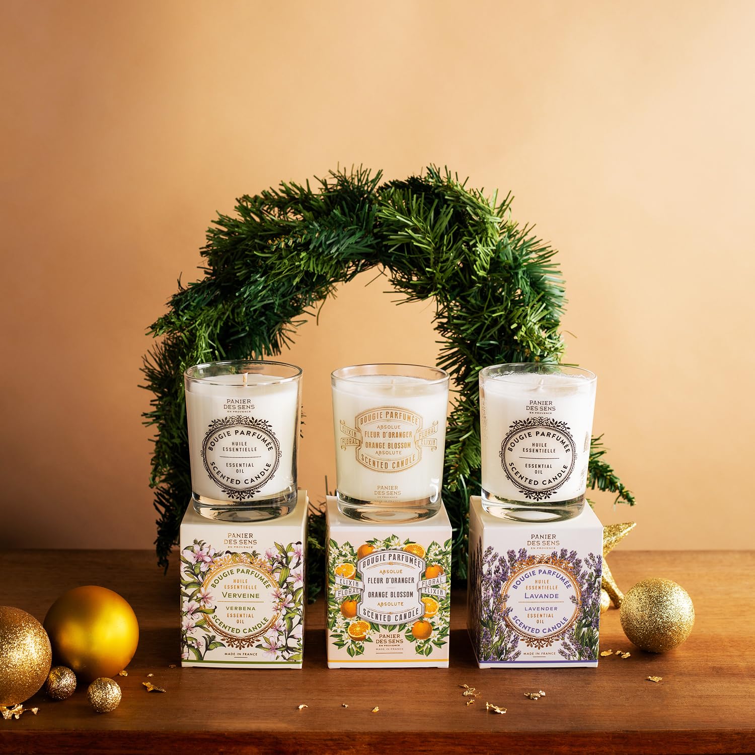 Panier des Sens - Orange Blossom & Winter Candle - Long Lasting Scented Candles for Home - Candles for Women - 100% Natural Cott