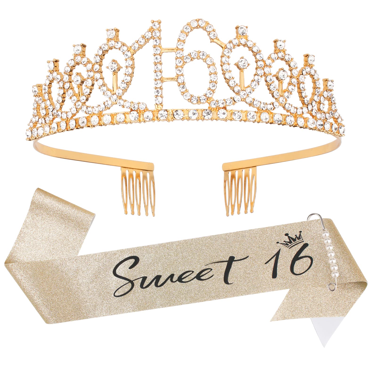 16Th Birthday Tiara And Sash Kit-  ''Sweet 16 ''Birthday Decorations 16Th Birthday Party Gifts Birthday Party Supplies For Girls