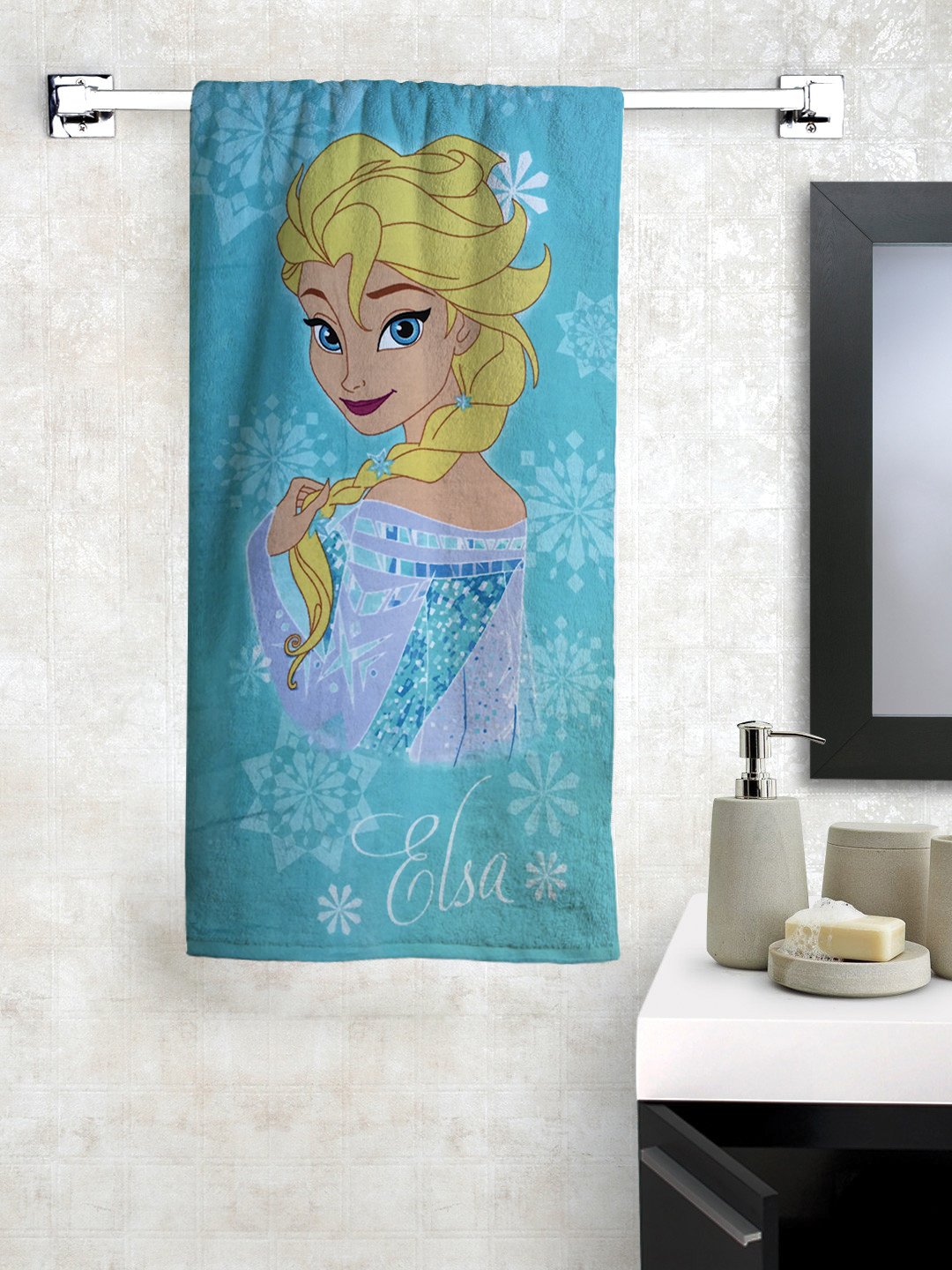 Athom Living Disney Elsa 350 Gsm 100% Cotton Kids Bath Towel 60X120 Cm