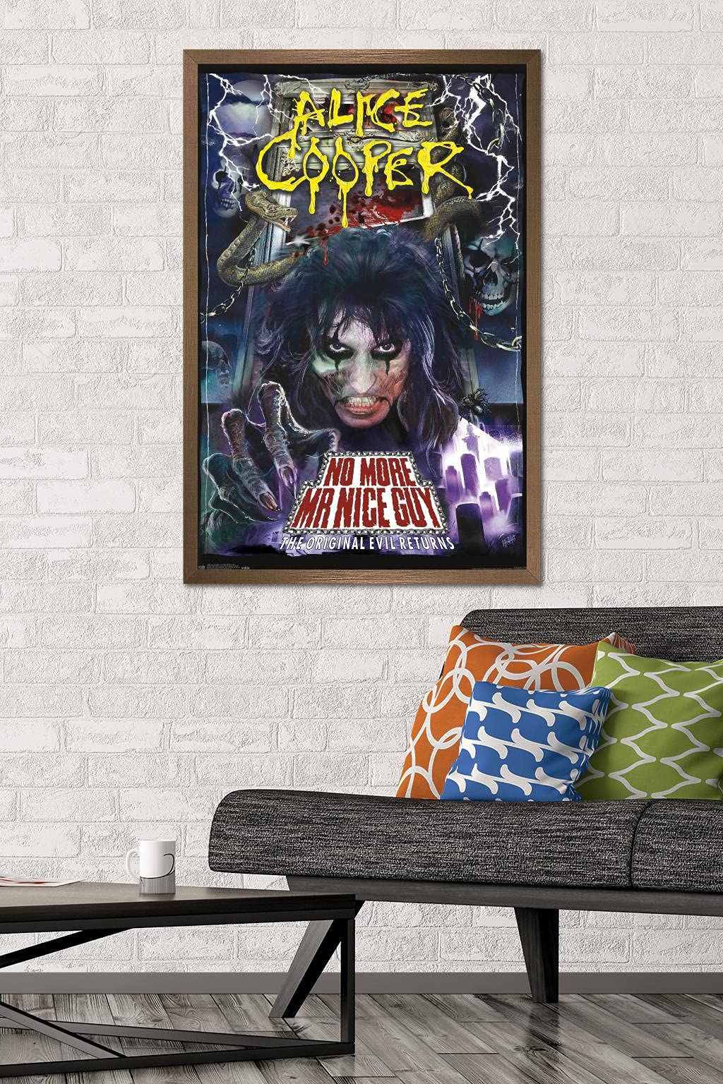 Trends International Alice Cooper - No More Mr. Nice Guy Wall Poster, 22.375'' X 34'', Bronze Framed Version