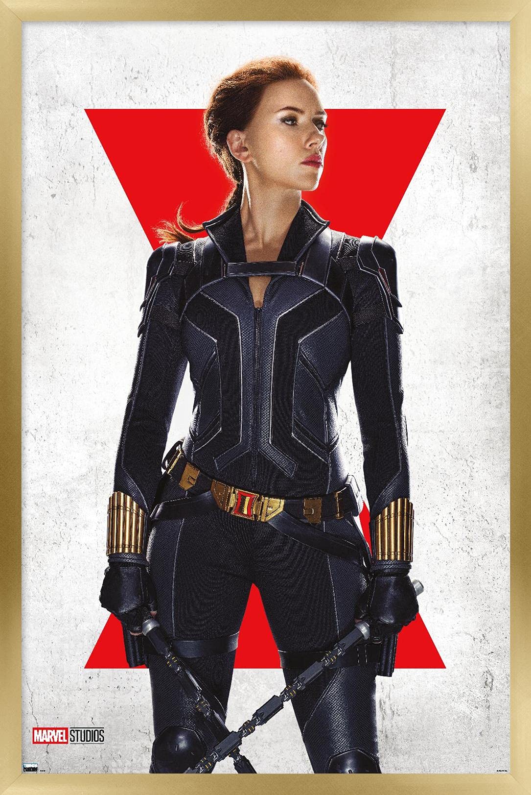 Trends International Marvel Black Widow - Black Widow One Sheet Wall Poster, 22.37'' X 34.00'', Gold Framed Version