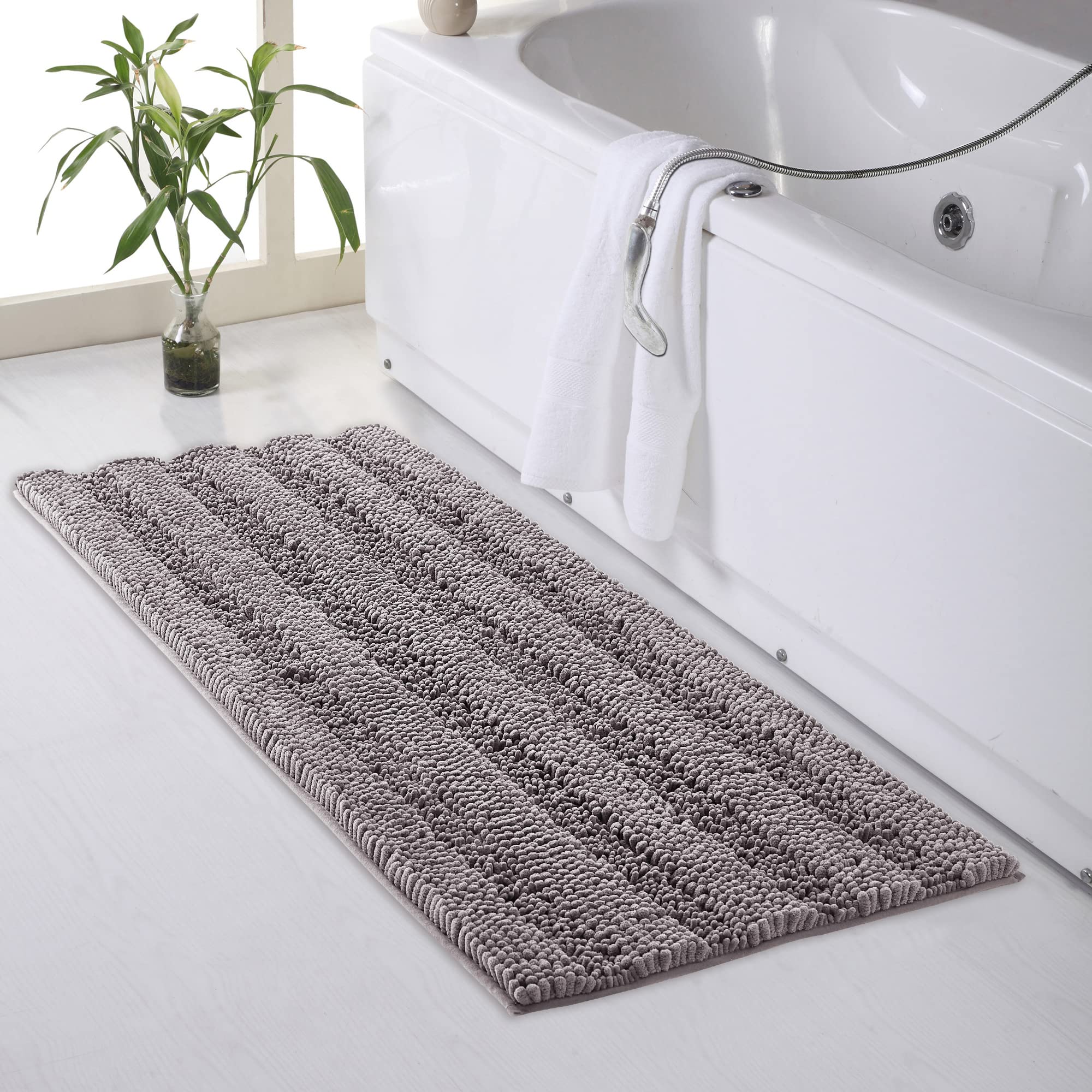 Bath Mats For Bathroom - Water Absorbent Chenille Washable Bathroom Kitchen Rugs For Shower Tub Living Room Home Decoration Entr