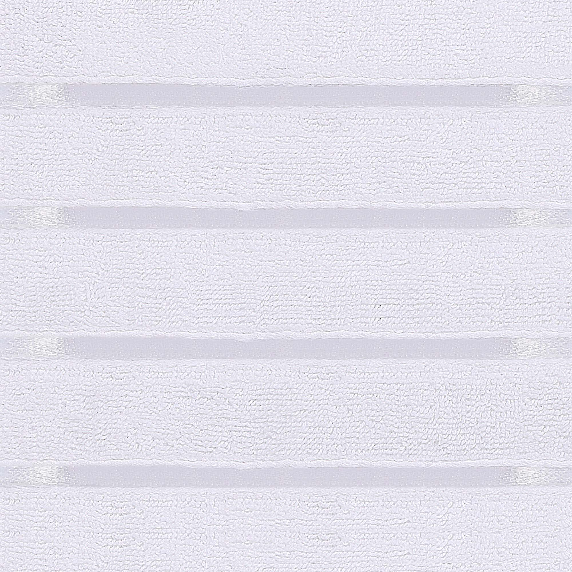 Utopia Towels 8-Piece Luxury Towel Set  2 Bath Towels  2 Hand Towels  and 4 Wash Cloths  600 GSM Ring Spun Cotton Highly Absorbent Viscose Stripe Towels Ideal for Everyday use (White)